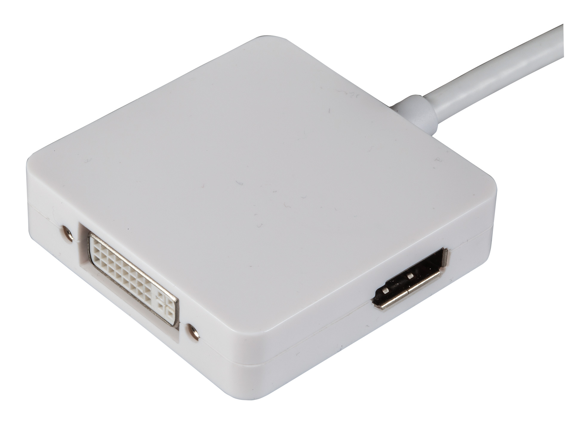 Mini DisplayPort 3-fach Adapter, MiniDP - HDMI+DVI+Displayport Adapter, weiß