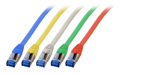 RJ45 Patchkabel S/FTP, Cat.6A, Cat.7 Rohkabel TPE superflex, 1m, blau