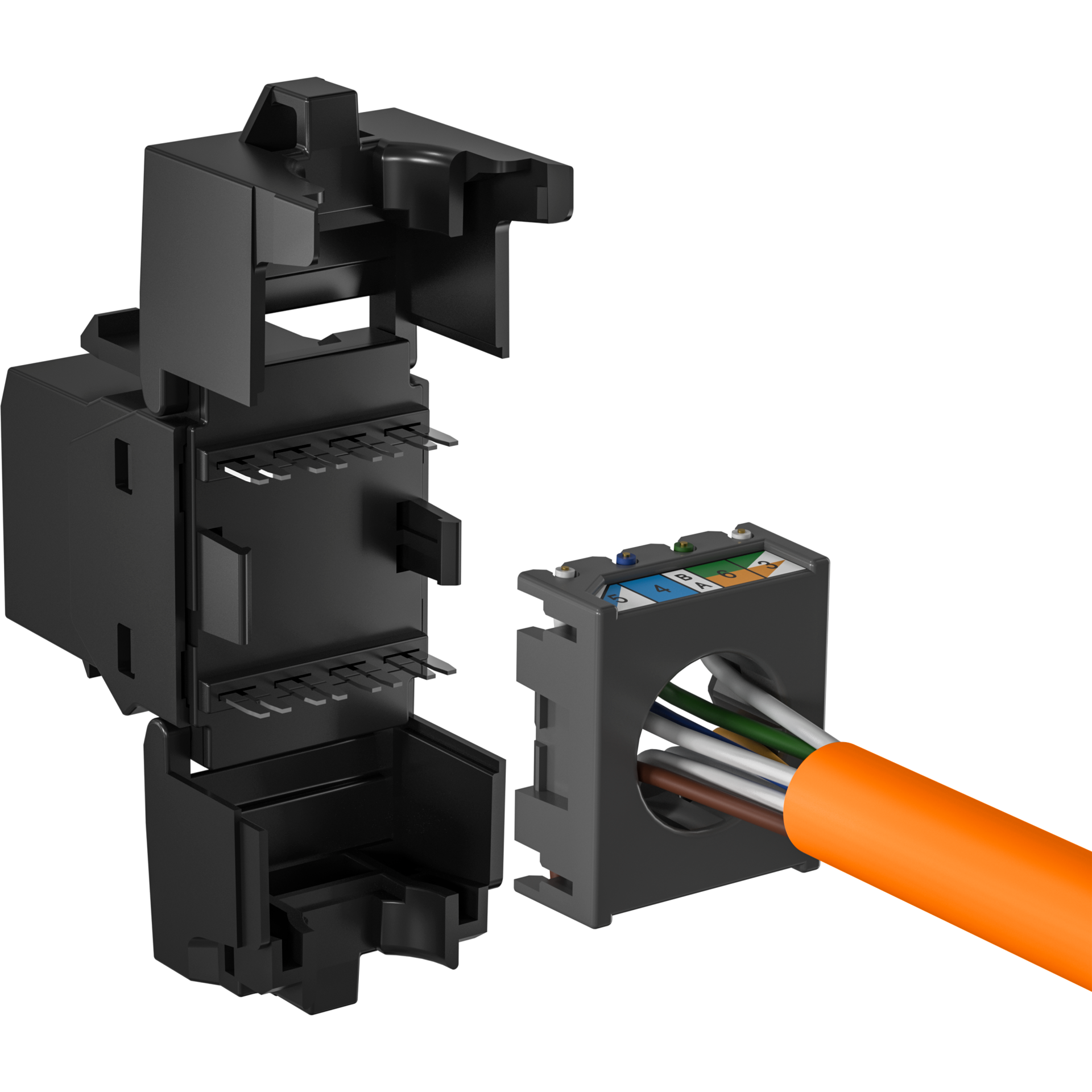 RJ45 Keystone UTP, Cat.6, 250MHz, Komponenten zertifiziert, schwarz