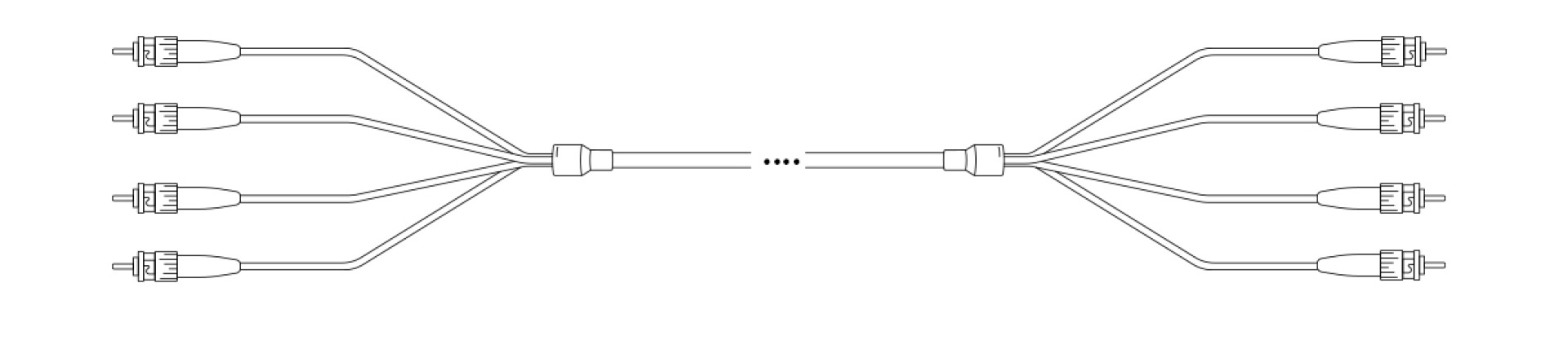 Breakout I-V(ZN) HH OM2 50/125µm ST/ST 2G 1,0m