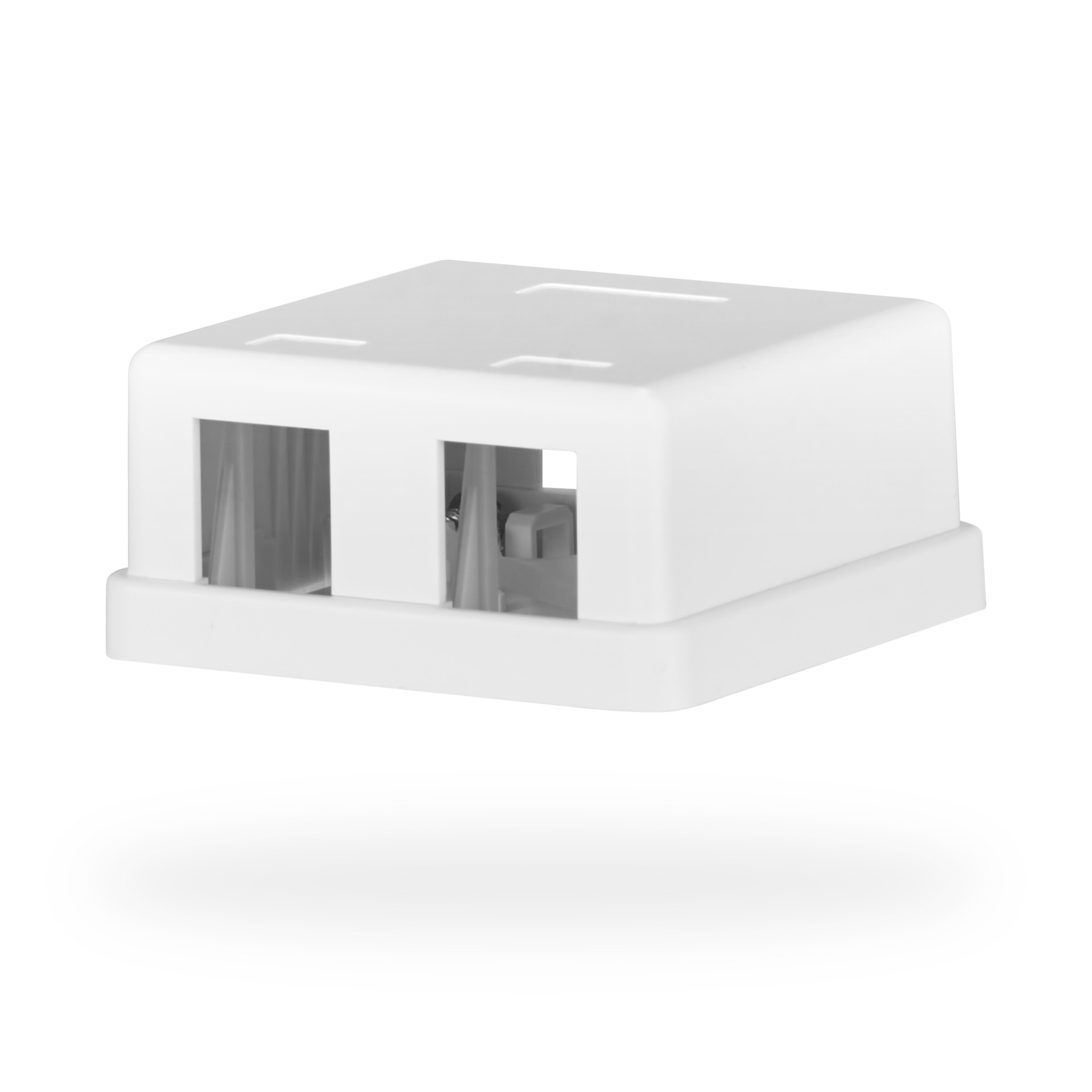 Keystone Anschlussbox, 2Port, Aufputz,  reinweiß, ohne Modul