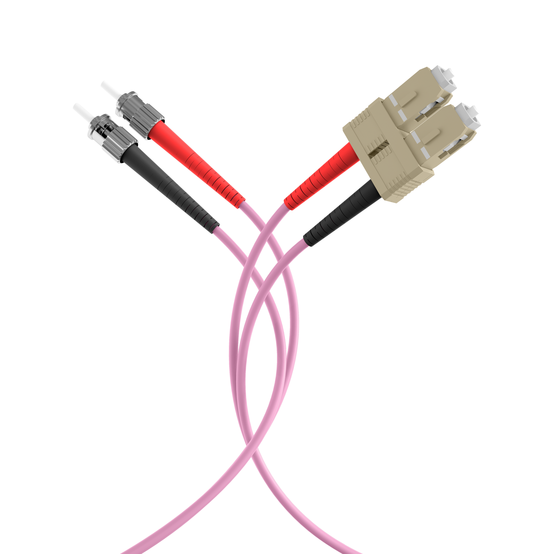 Duplex Patchkabel SC-ST OM4 0,5m LSZH 3mm erikaviolett