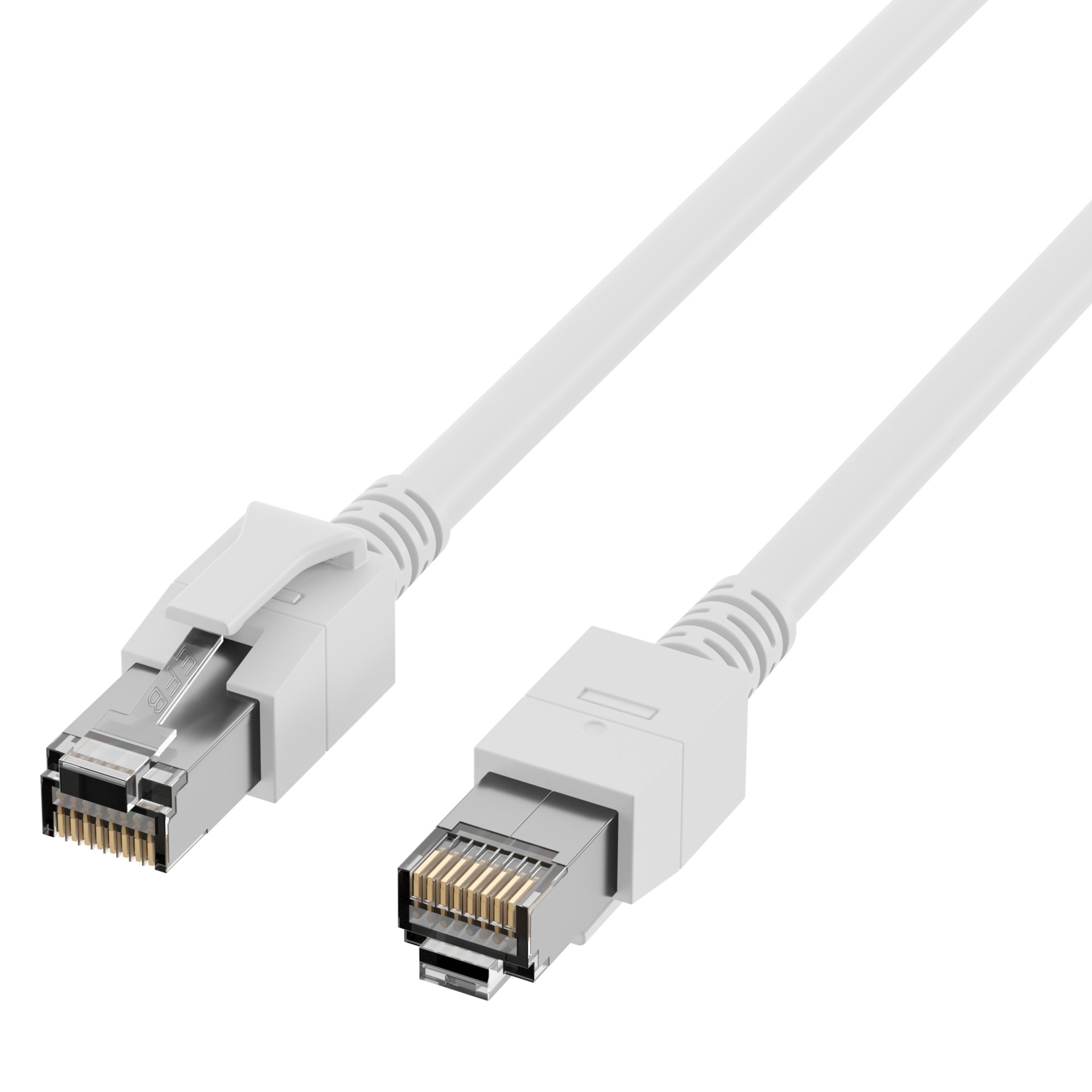 RJ45 Patchkabel Cat.6A S/FTP FRNC VC LED weiß 0,5m