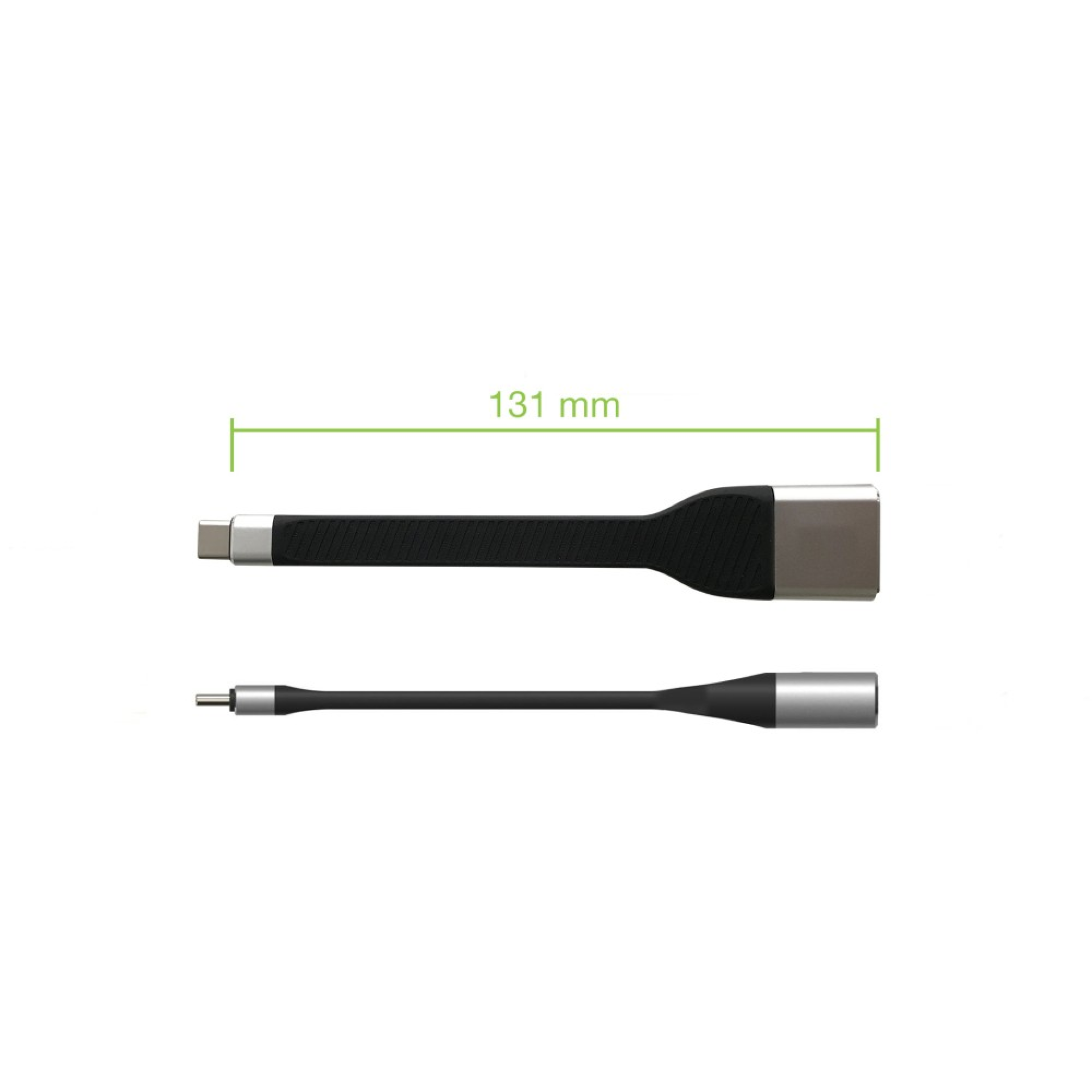 Techly USB-C male to DisplayPort female, short, flat FPC cable