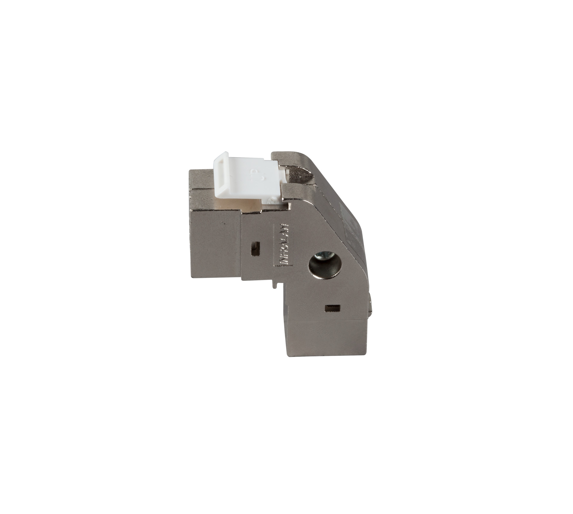 Keystone Einbauadapter RJ45 STP, Cat.6A, 90° gewinkelt