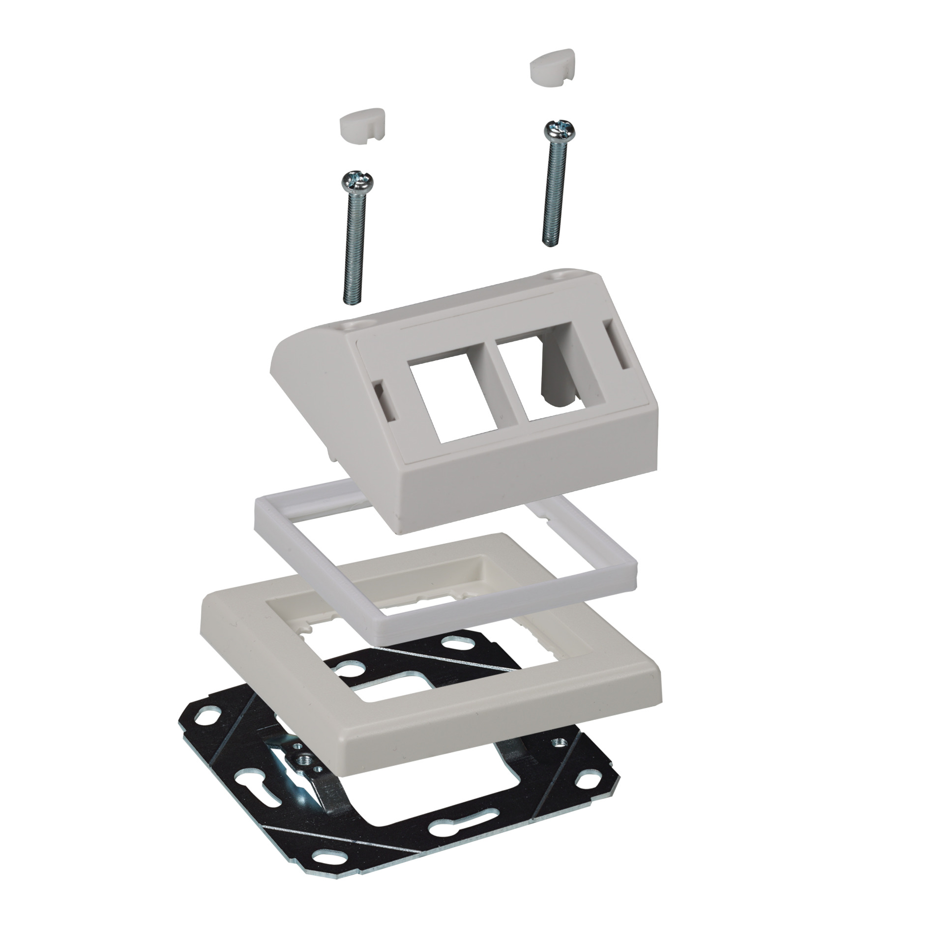 Adapter frame design compatibility with Merten, RAL9003