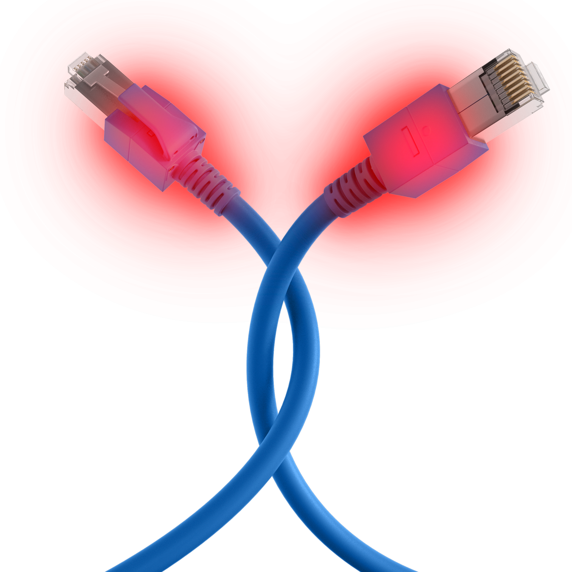 RJ45 Patchkabel Cat.6A S/FTP FRNC,VC LED blau 1,5m