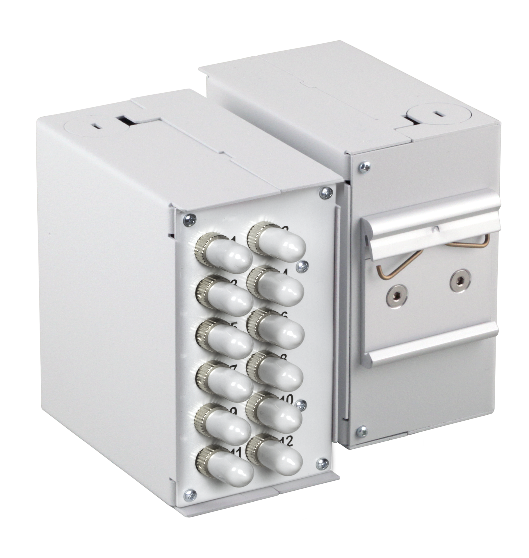 Hutschienenbox Frontblende leer , für 12x ST-Simplex