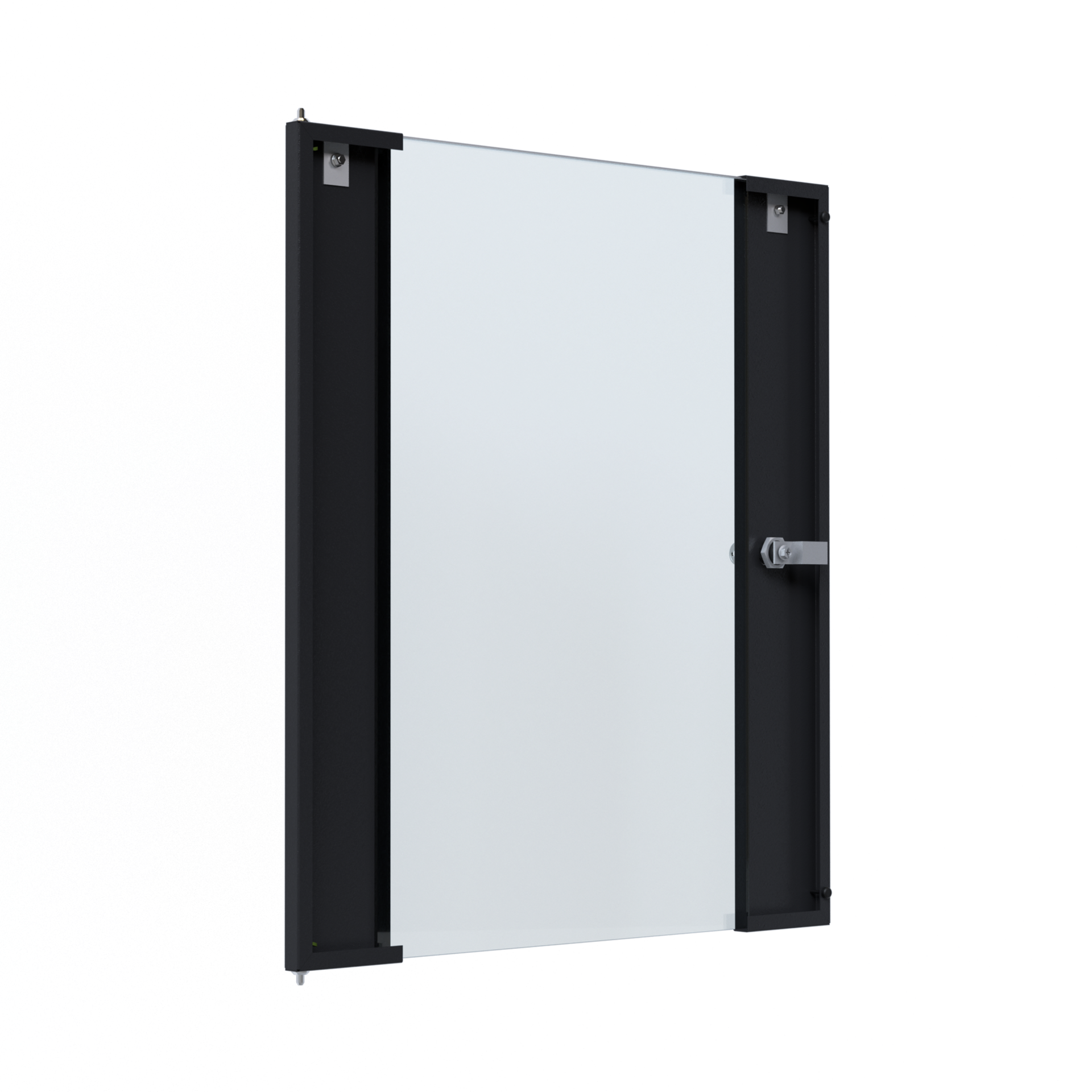 Glastür für X-Rack Wandgehäuse 15HE schwarz RAL9005 3/3