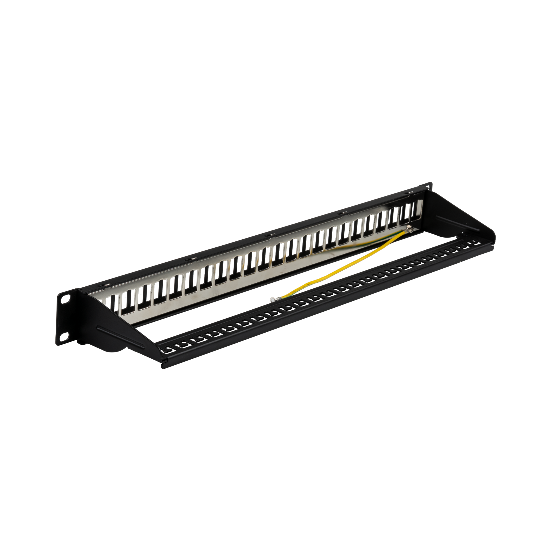 Verteilerfeld 19" 1HE, 24-Port, Metall, klappbar, schwarz RAL9005