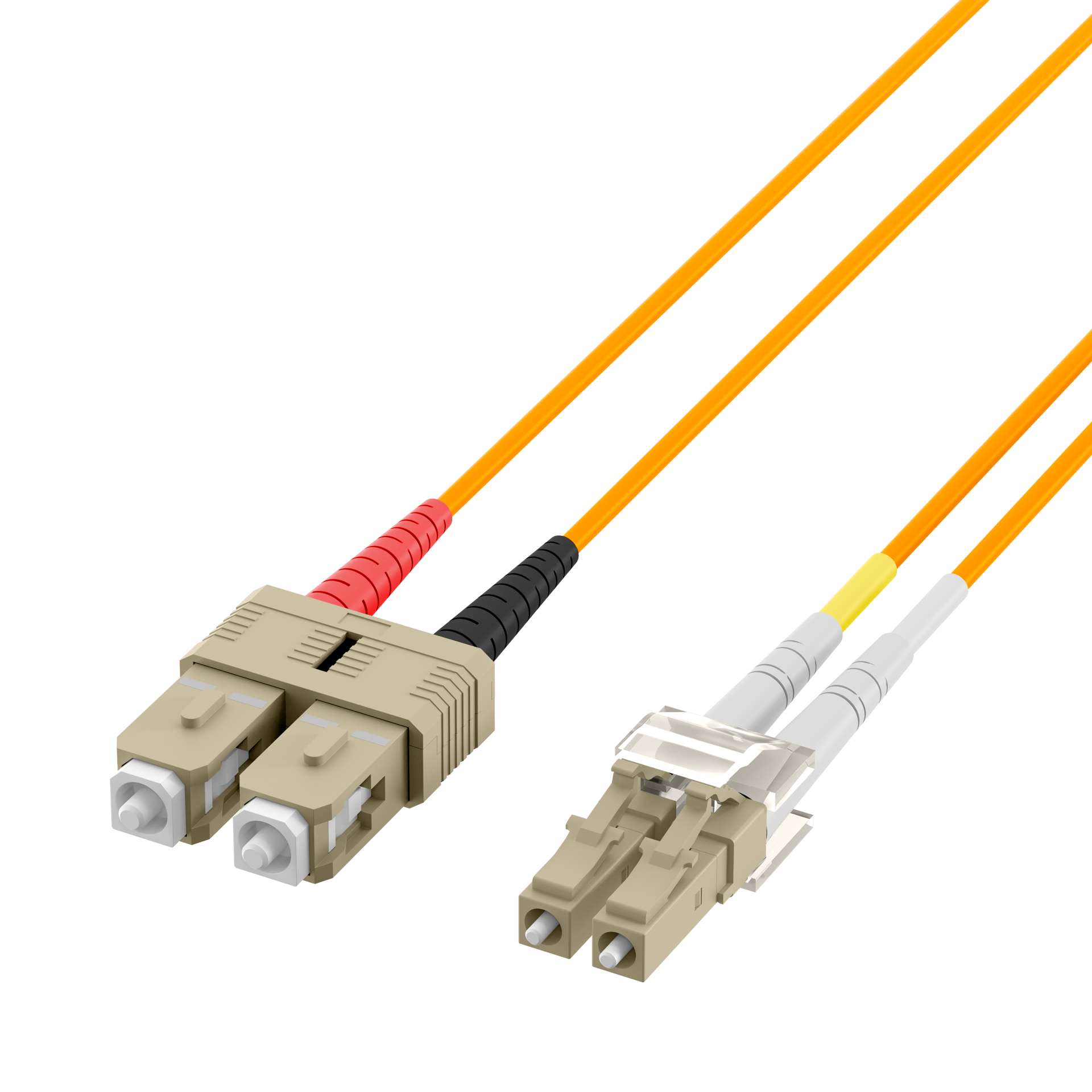 Duplex Patchkabel Flat-Twin LC-SC OM2 15m LSZH 3x5mm orange