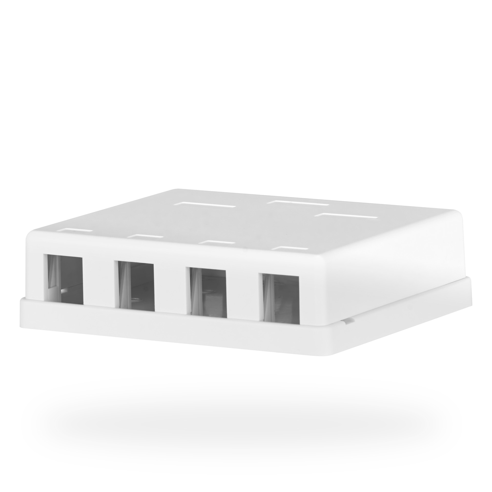 Keystone Anschlussbox, 4Port, Aufputz,  reinweiß, ohne Modul