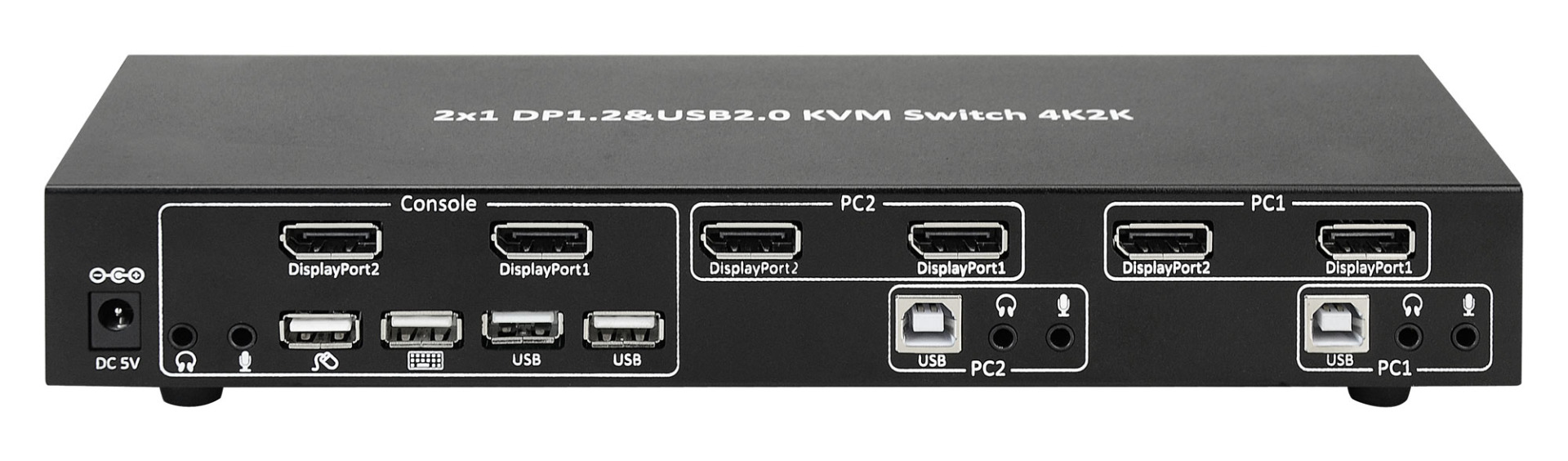 KVM-Switch DisplayPort 1.2, 2-Port, Dual-View