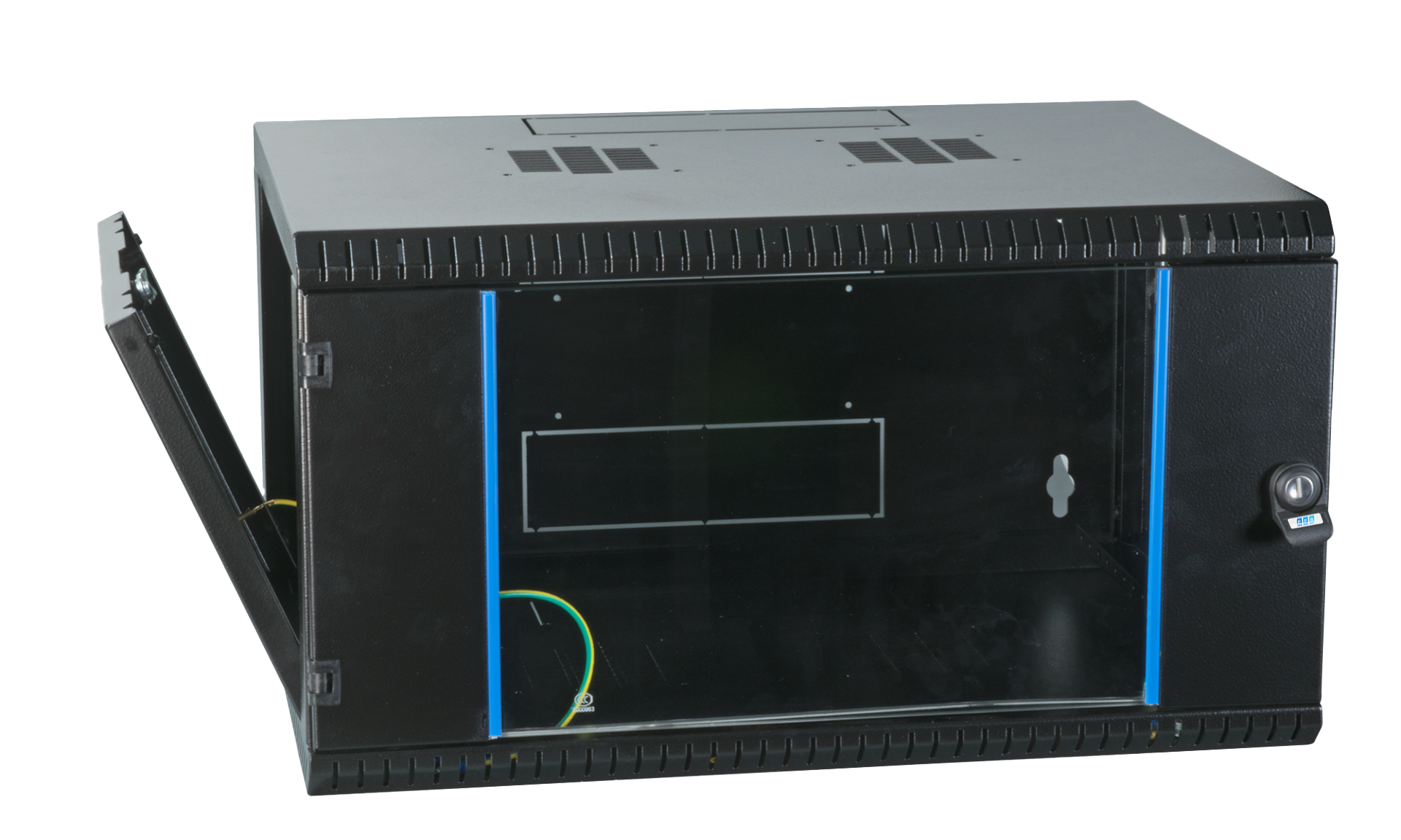 19" Wandgehäuse 6HE, fest,1-teilig, RAL9005, Tiefe 450 mm