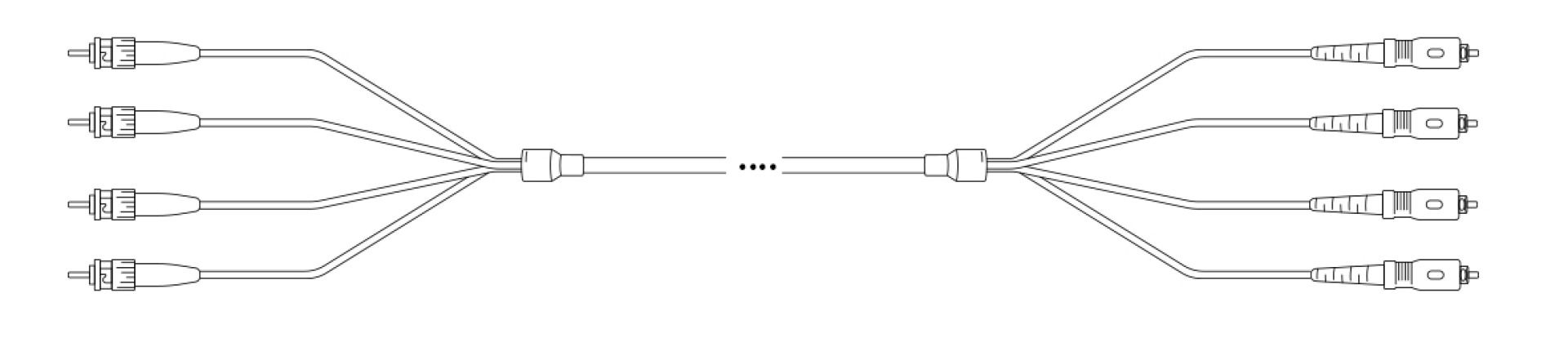 Breakout I-V(ZN) HH OS2 9/125µm ST/SC 4E 1,0m