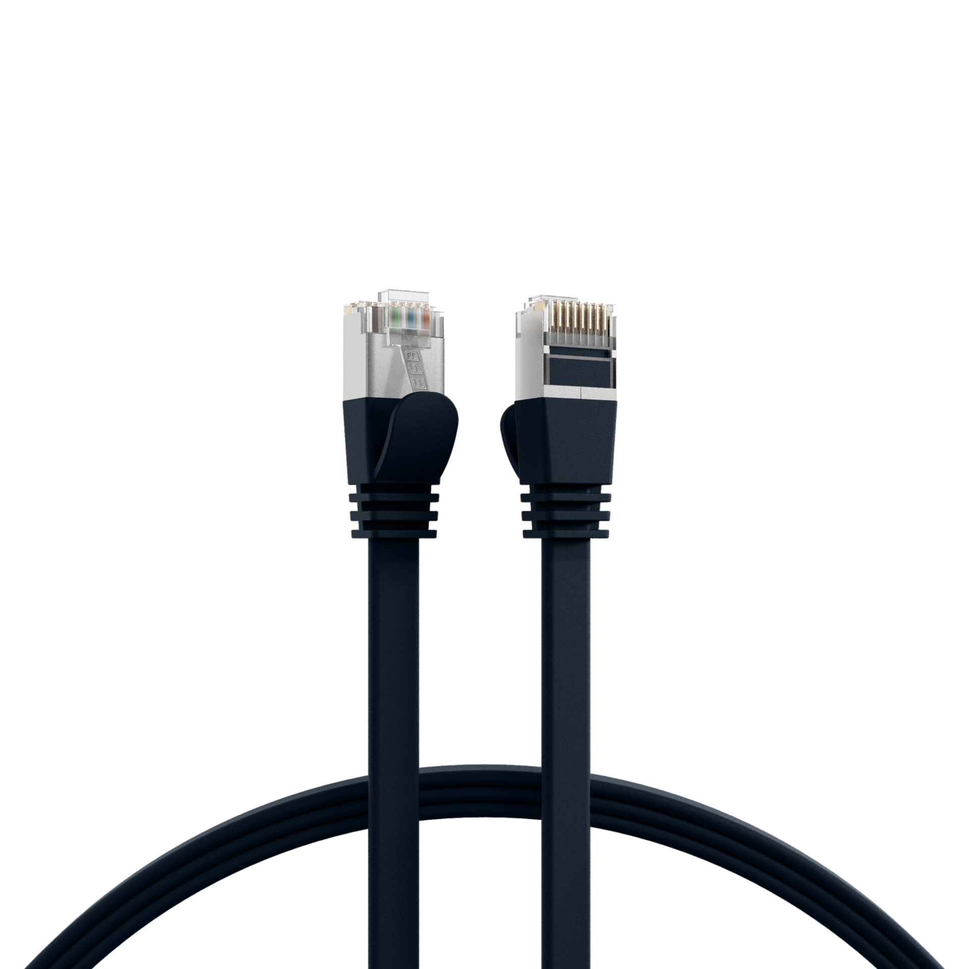 RJ45 Flachpatchkabel Cat.6A U/FTP PVC  schwarz 1m
