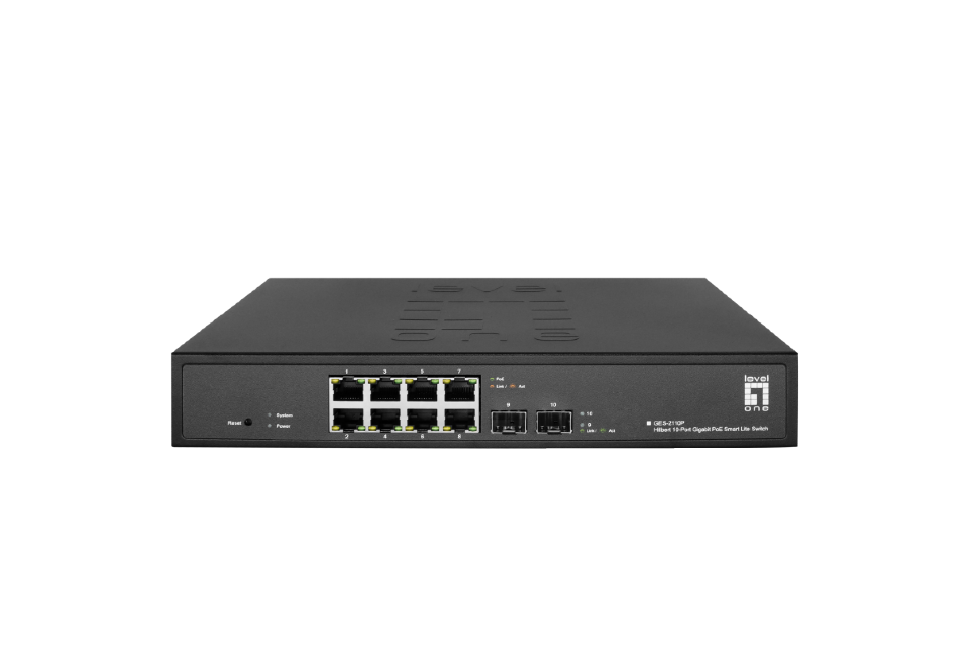 Hilbert 10-Port Gigabit PoE Smart Lite Switch, 8xPoE Ports 2xGigabit SFP