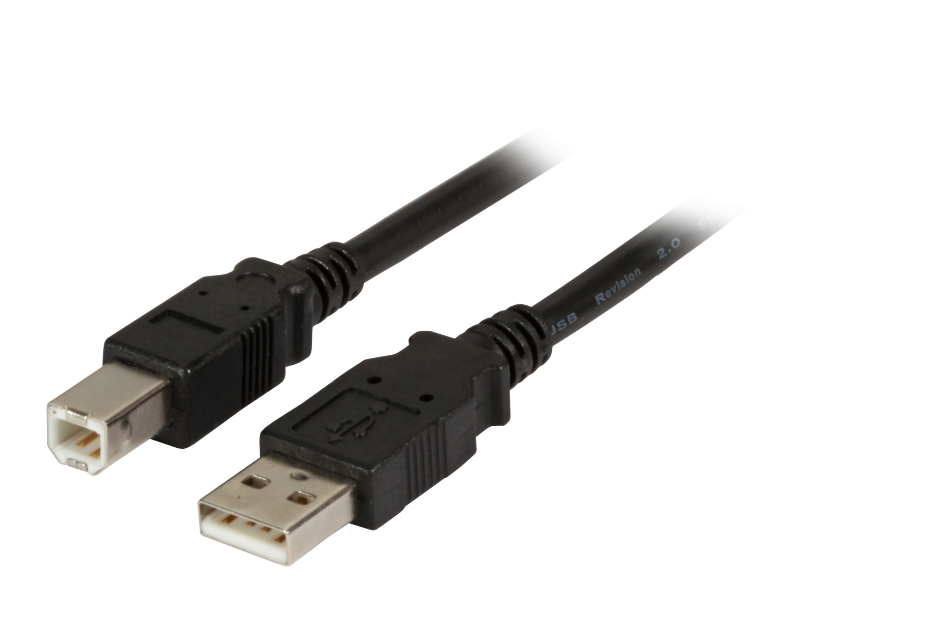 USB2.0 Anschlusskabel A-B, St.-St., 0,5m, schwarz, Premium
