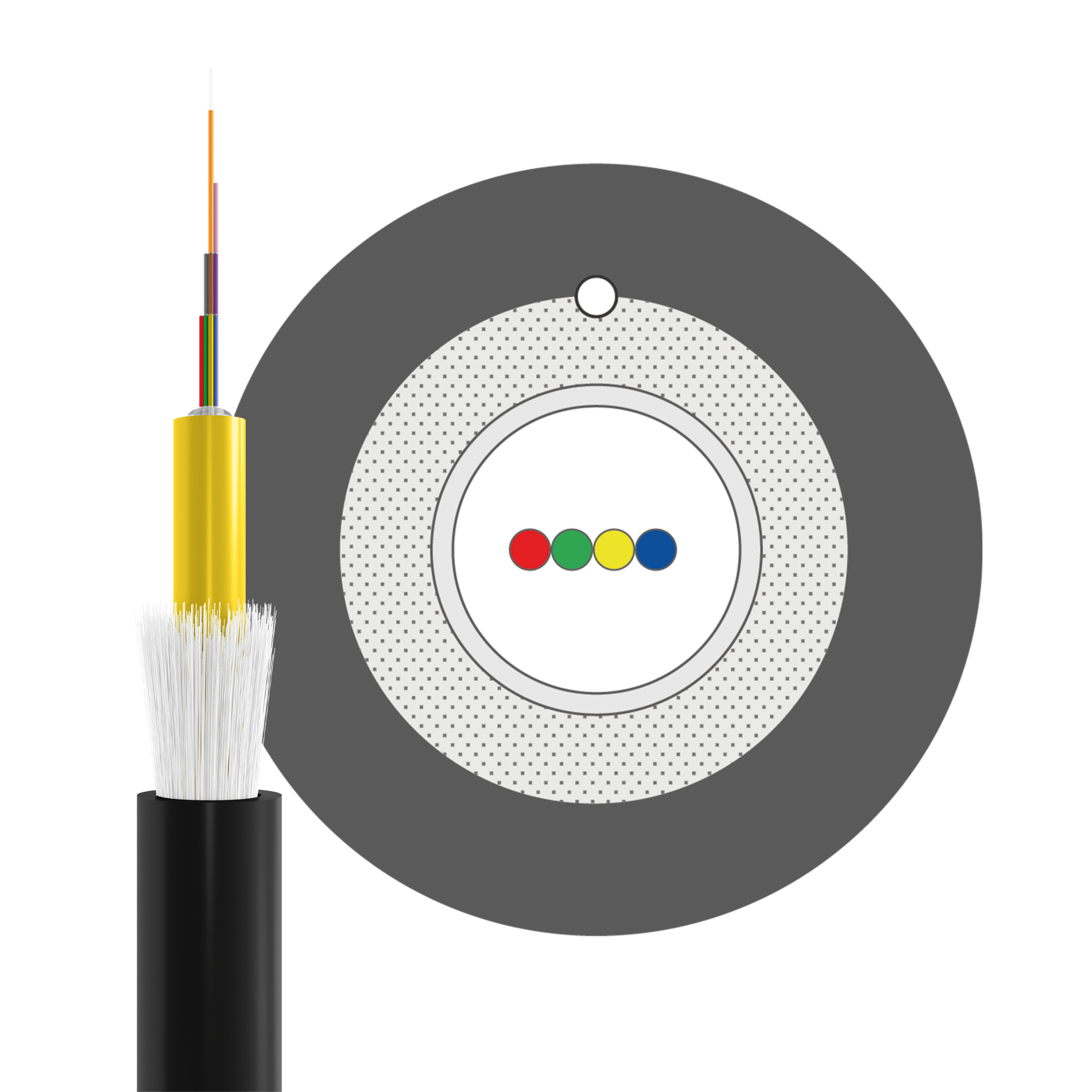 INFRALAN® U-DQ(ZN)BH OS2 4E (1x4) Eca 2000N LSZH schwarz 5,8mm G657A1