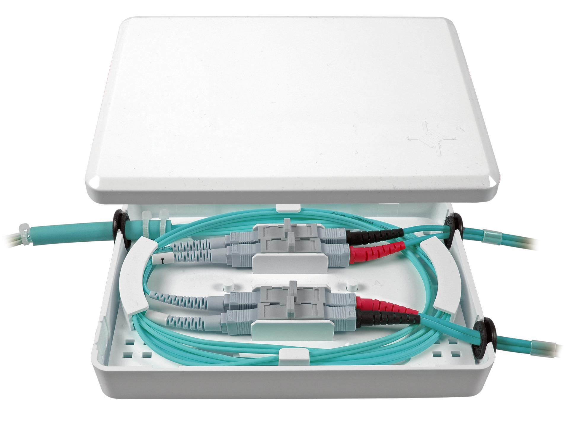 Micro-Spleißbox für 4xSC-Simplex,Kupplung und 5 Crimpspleisse