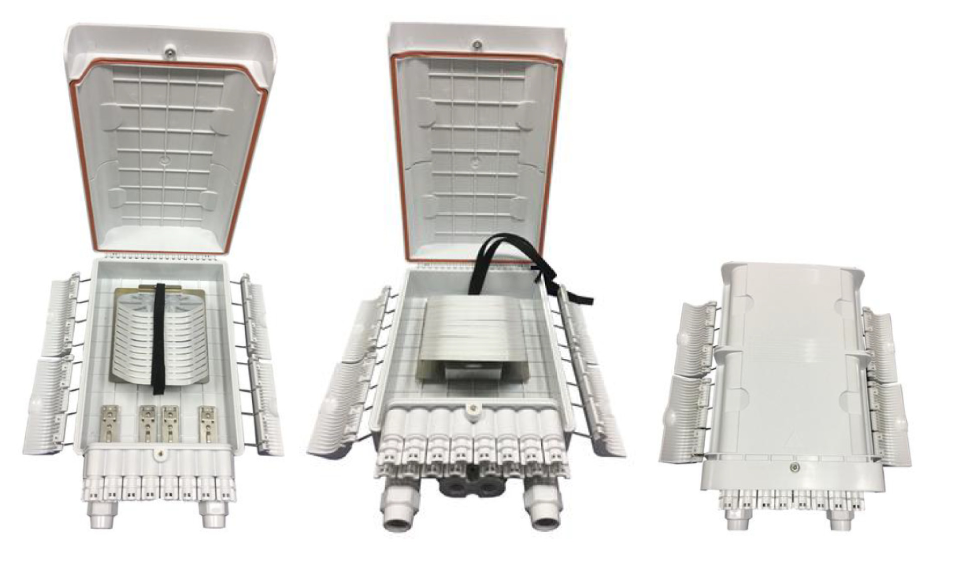 FTTH IP65 Anschlussbox für 96 Fasern und Faserüberlängenaufnahme