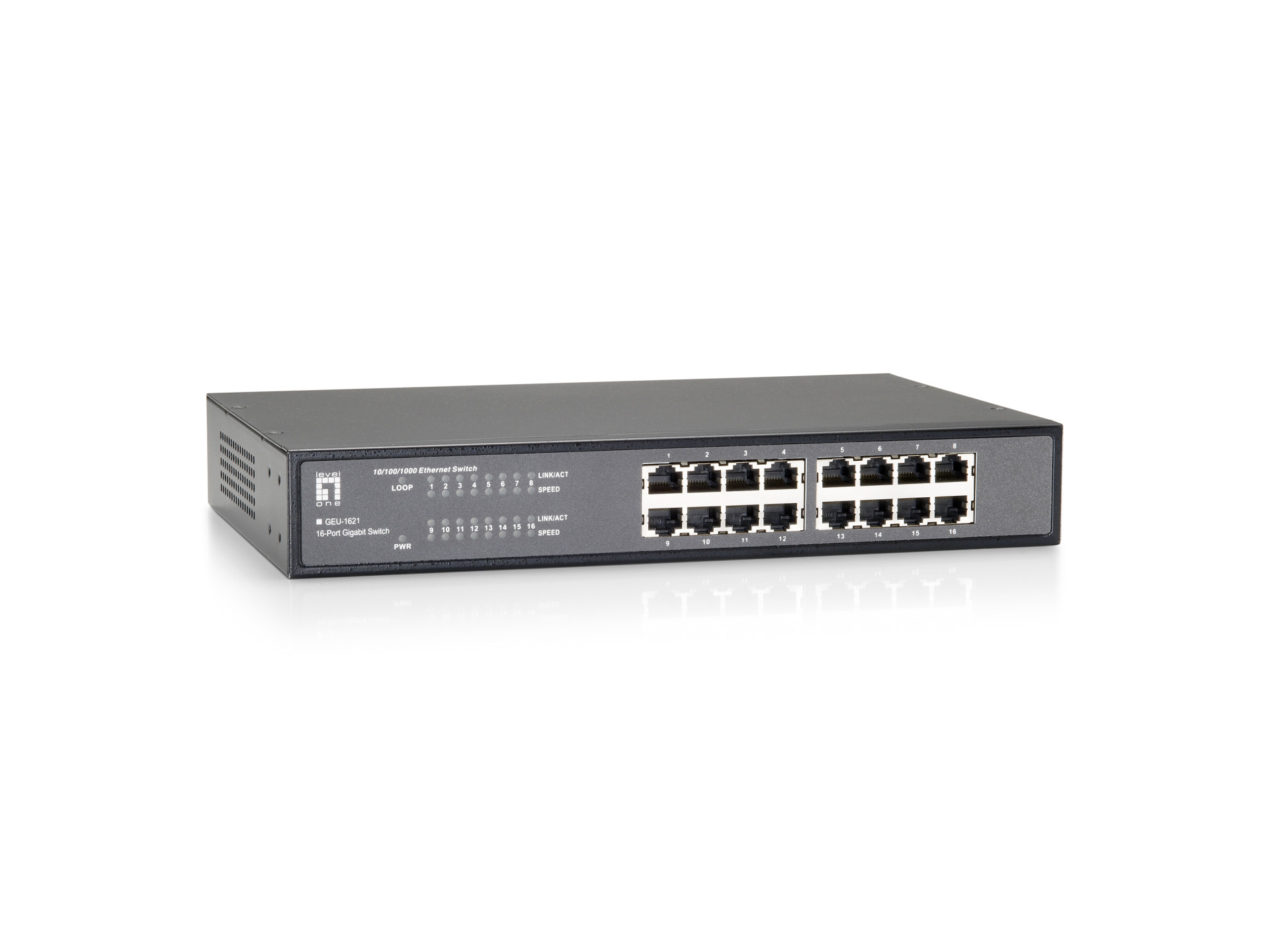 16-Port Gigabit Ethernet Switch, 10/100/1000Mbps