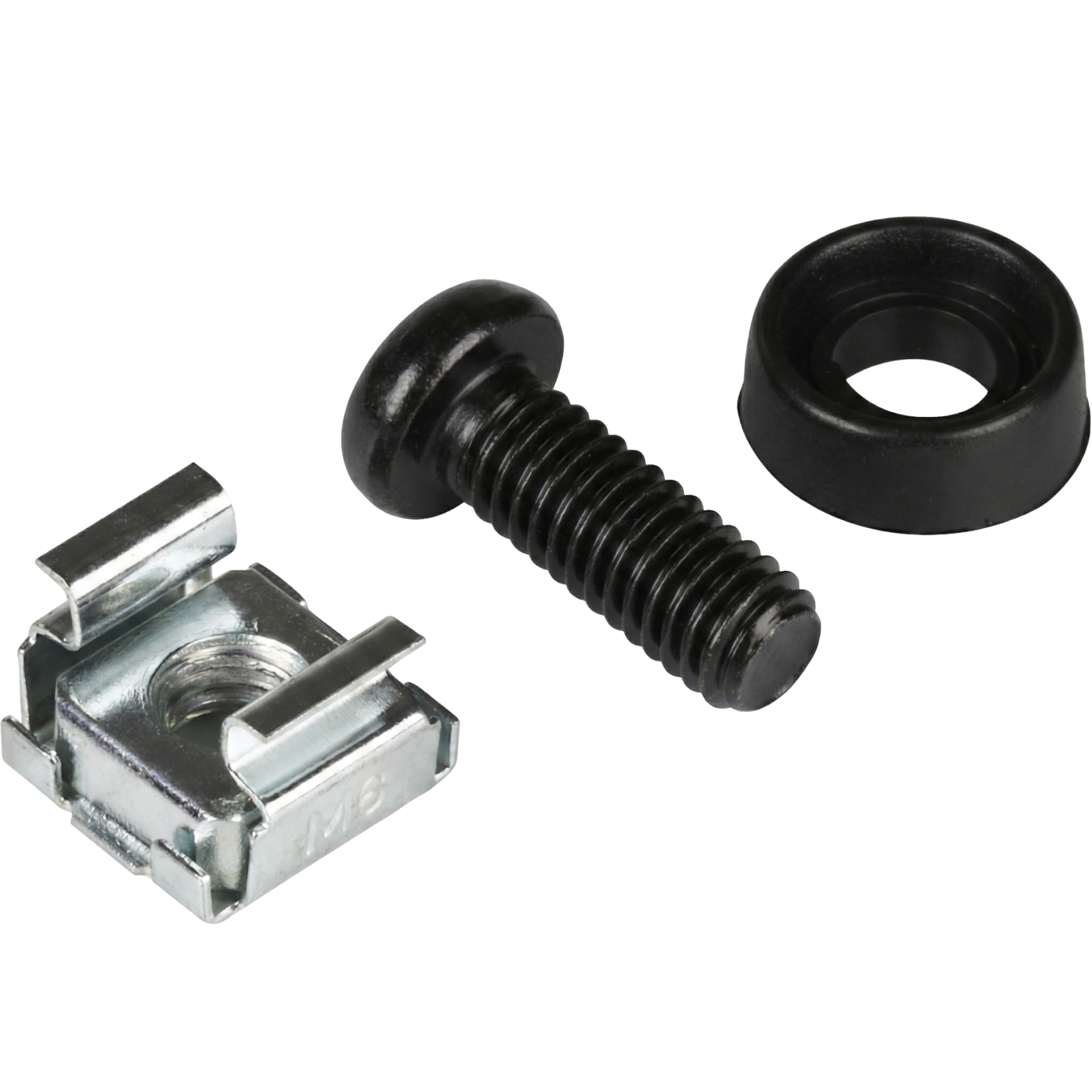 Käfigmuttern-Set 50 x M6, komplett, schwarz