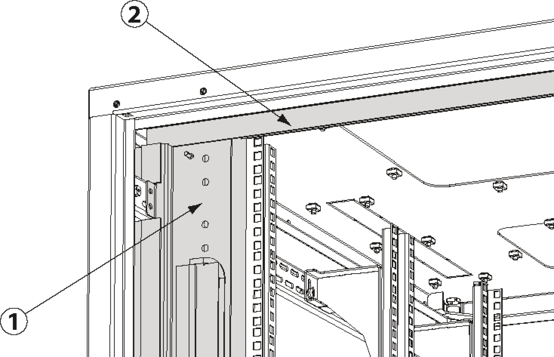 Side Cover with 3 Openings for PRO 42U, W=800, 2 Pcs., RAL7035