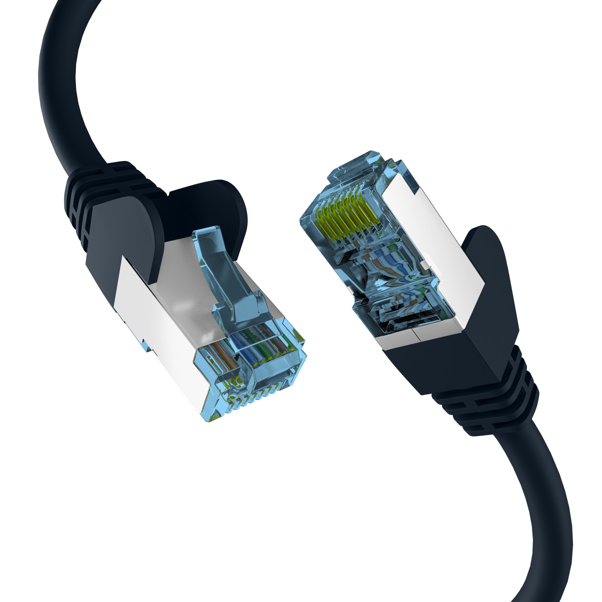 RJ45 PATCHKABEL mit CAT7 ROHKABEL SCHWARZ 20m,S/FTP PIMF Netzwerkkabel LAN DSL