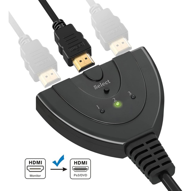 HDMI Switch 3x1 4K Pigtail 0,5m