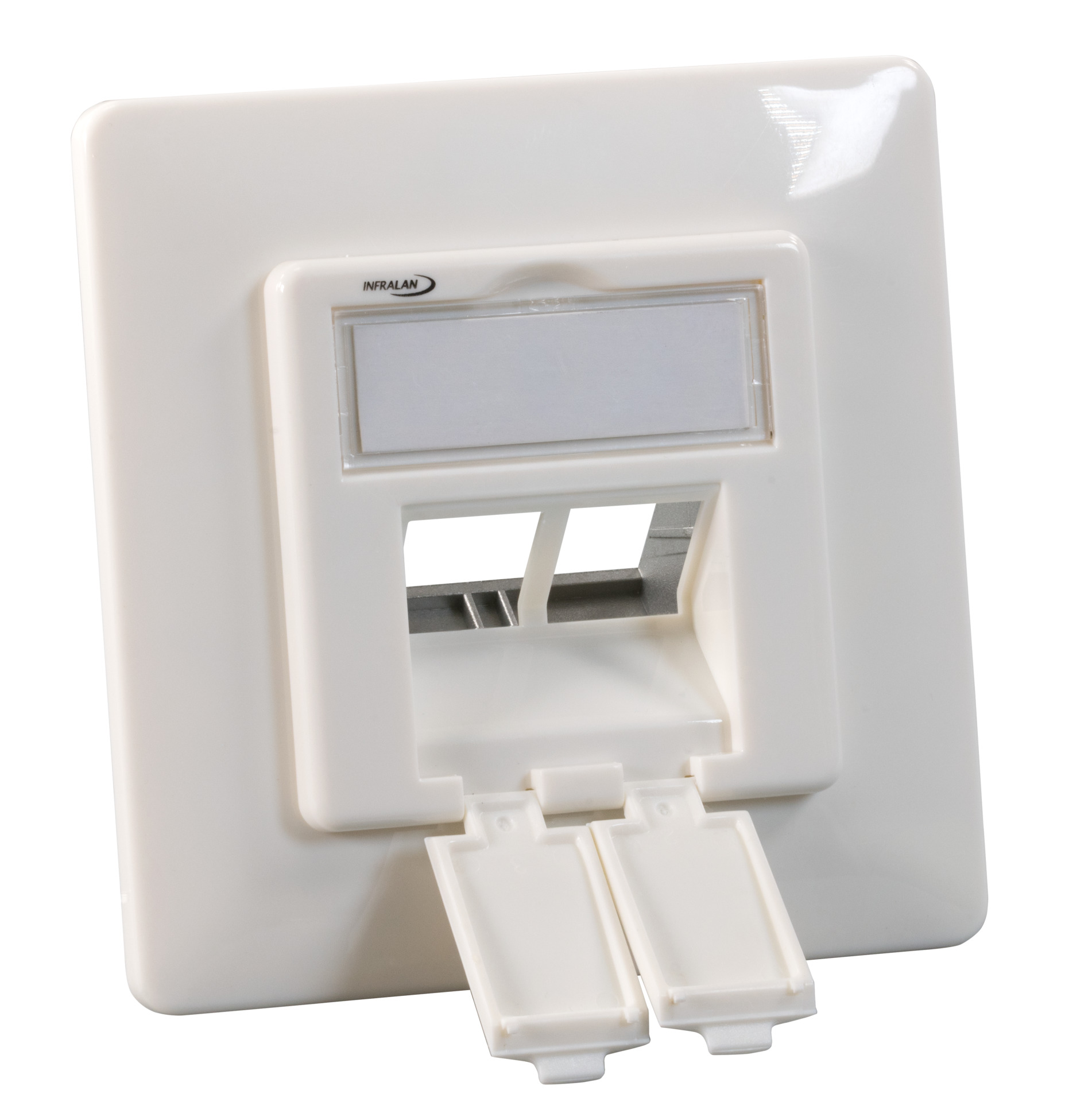 INFRALAN® 1-Port Frame Set, RAL9010, for all INFRALAN® Keystone Moduls