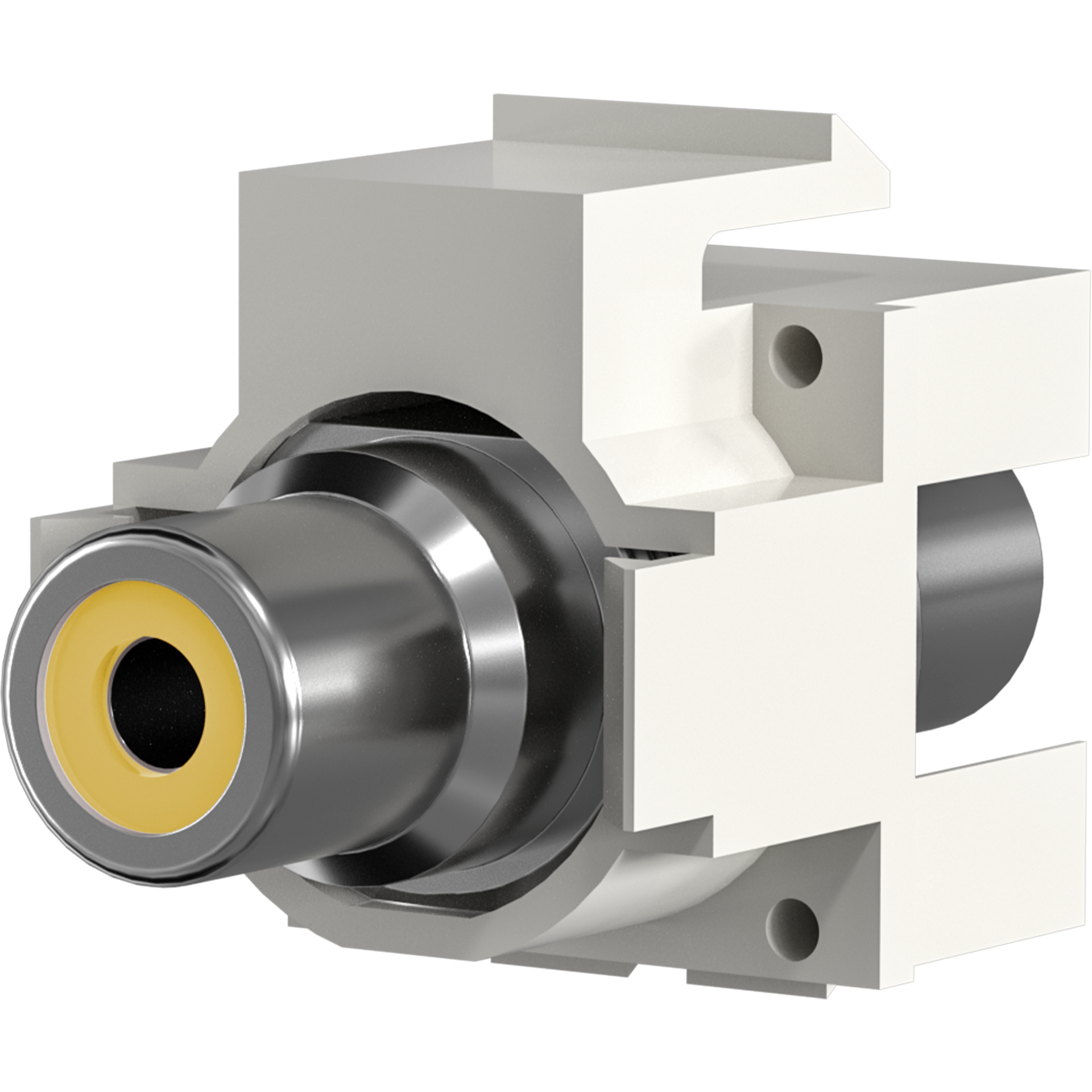 Keystone Snap-In Adapter Cinch white, yellow ring