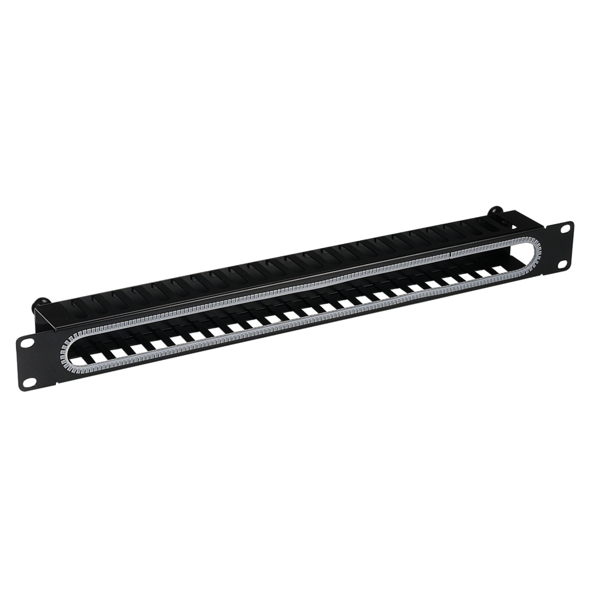 19" 1U Cable Routing Panel with Cover, RAL9005