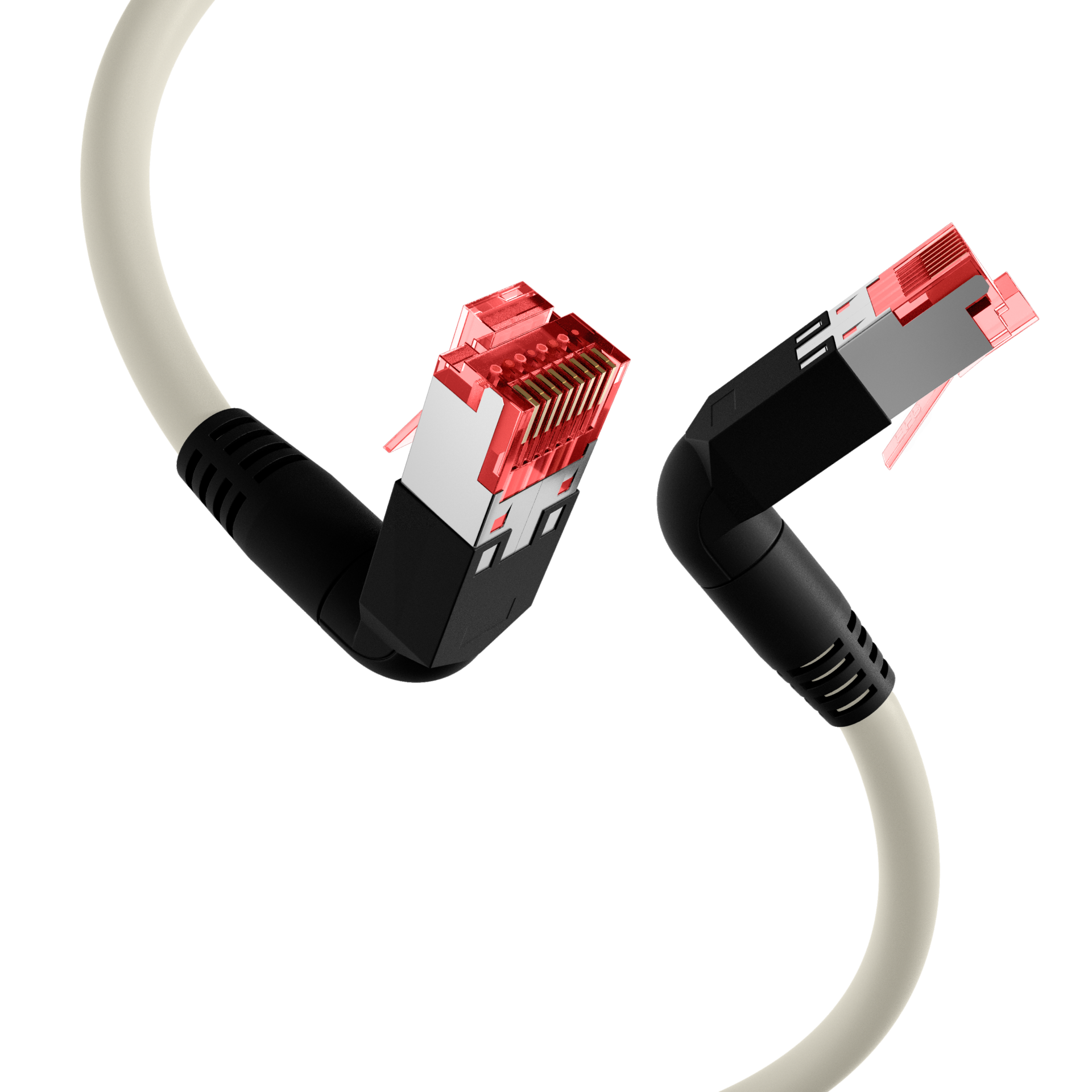 RJ45 Patch Cord Cat.6A S/FTP LSZH Draka UC900 TM21 2x90° grey 15m