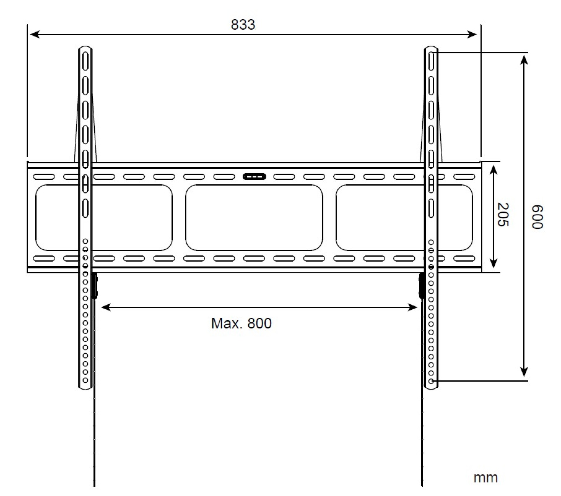 Wandhalterung für LCD TV LED 42"-80" Slim fix, H600mm