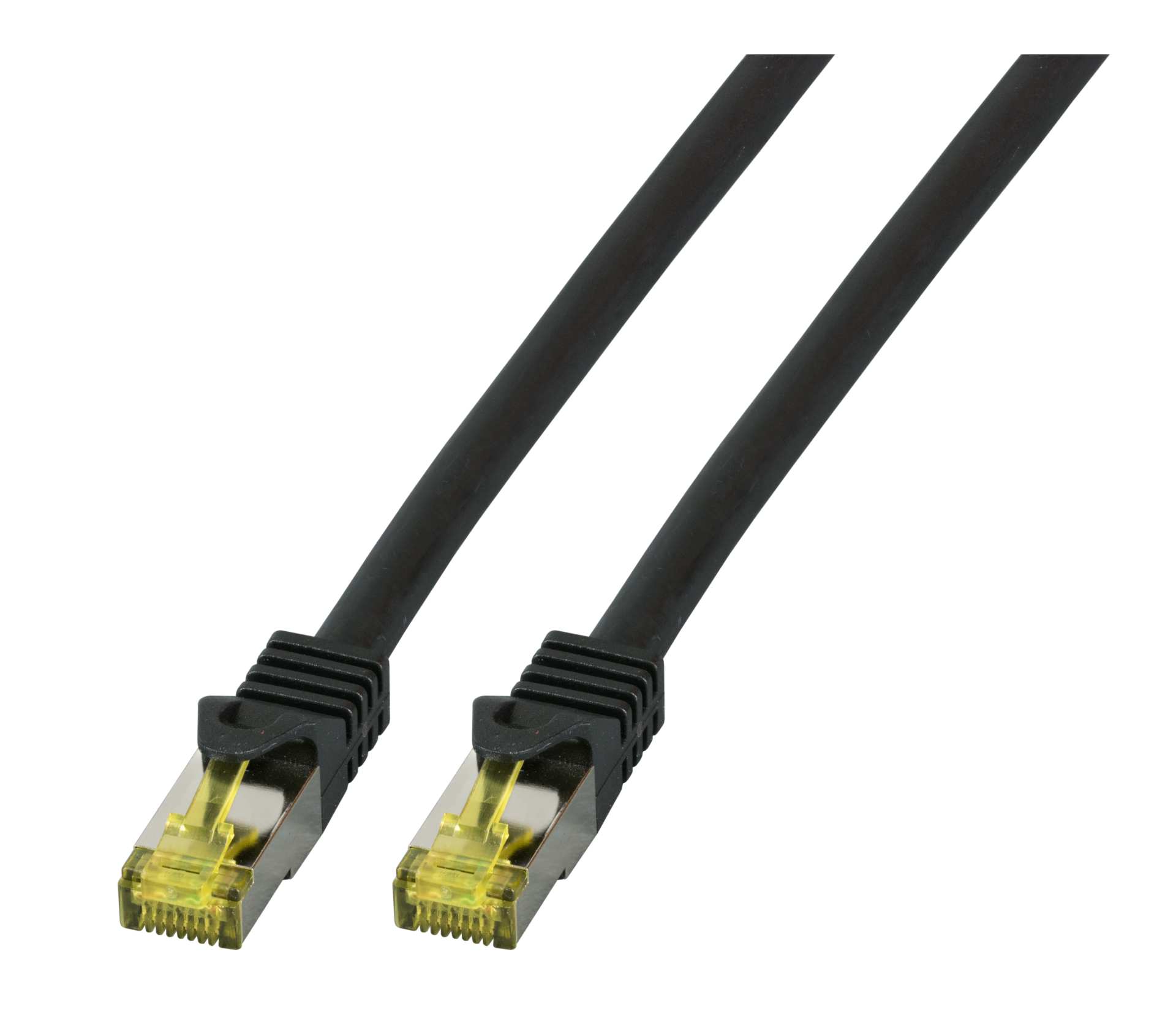 RJ45 Patchkabel Cat.6A S/FTP LSZH  Cat.7 Rohkabel schwarz 0,25m