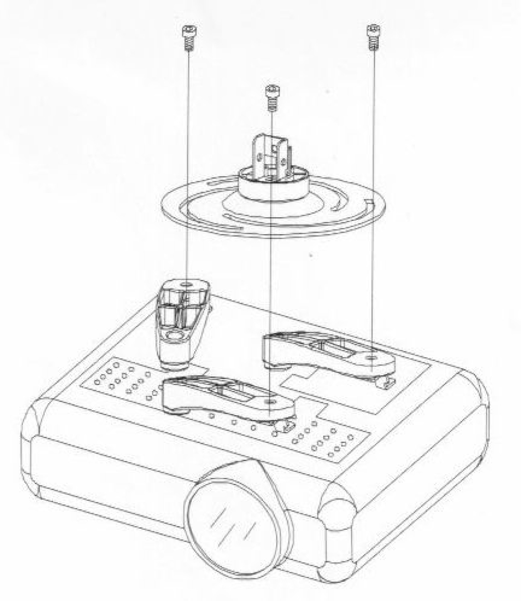 Universal-Deckenhalterung für Beamer, ausziehbar, 30-37 cm, Silber