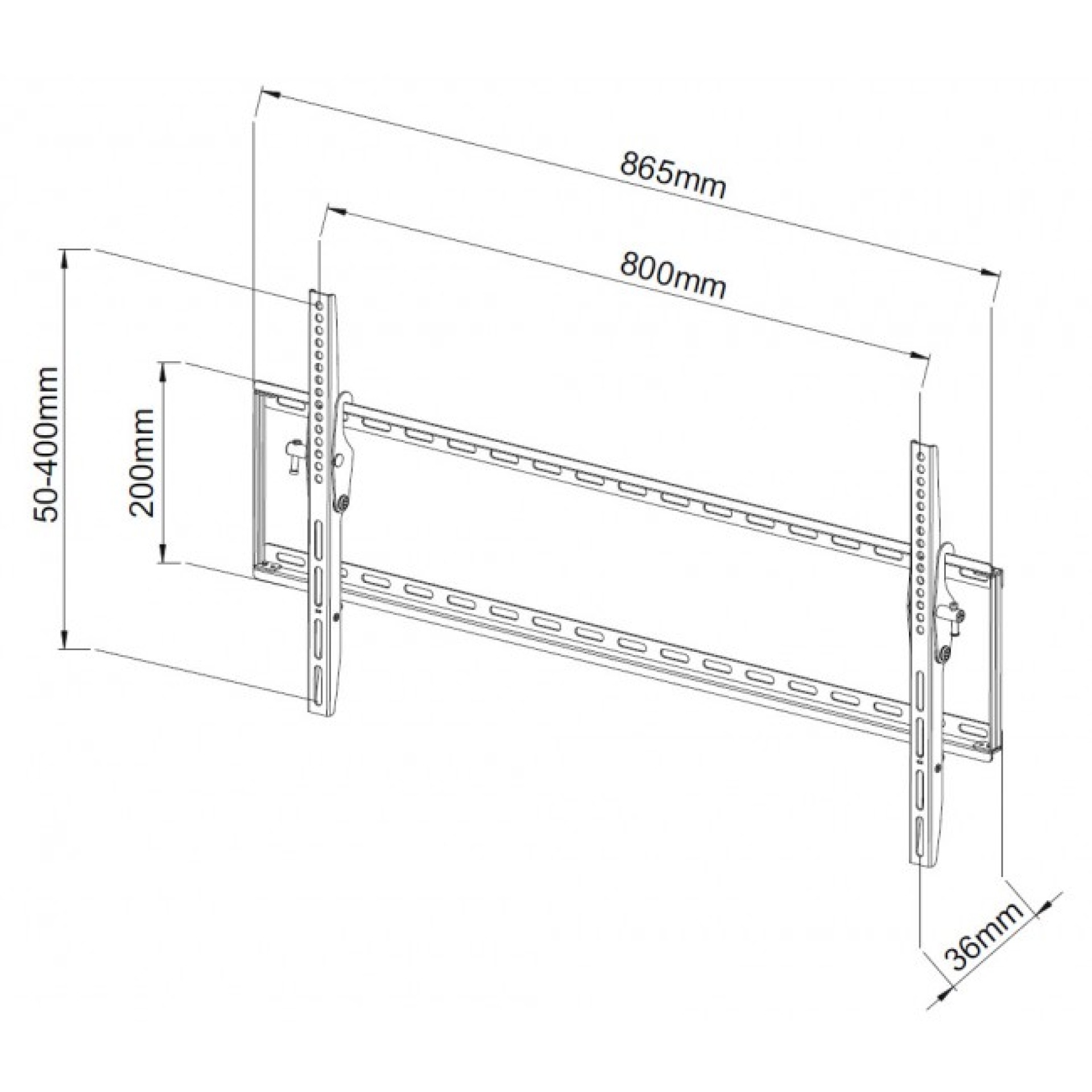 Wandhalterung für LCD TV LED 42"-80" ,36 mm Wandabstand, neigbar, schwarz