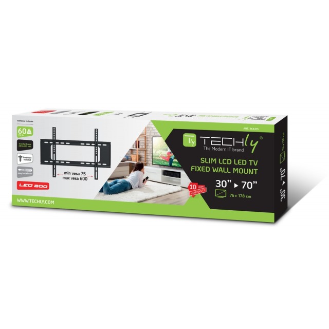 Wandhalterung für LCD TV LED 30-70" slim, fix, schwarz