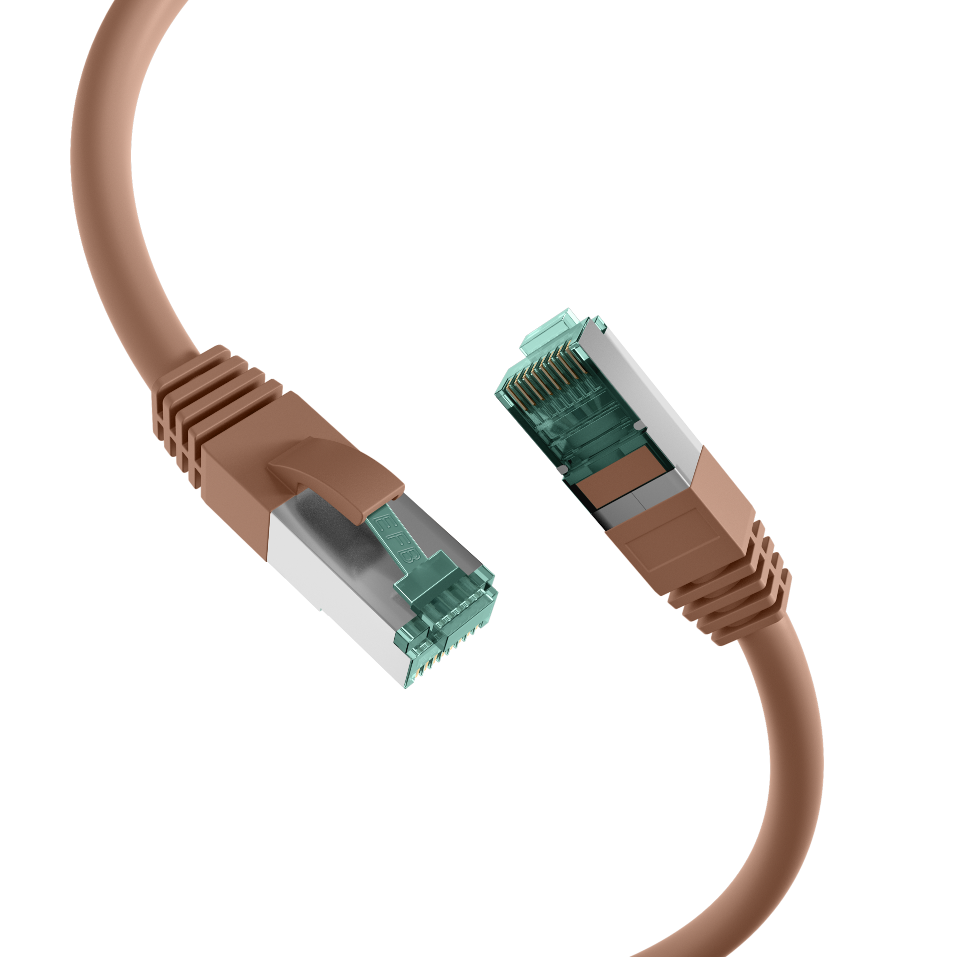RJ45 Patchkabel Cat.6A S/FTP LSZH  braun 0,25m