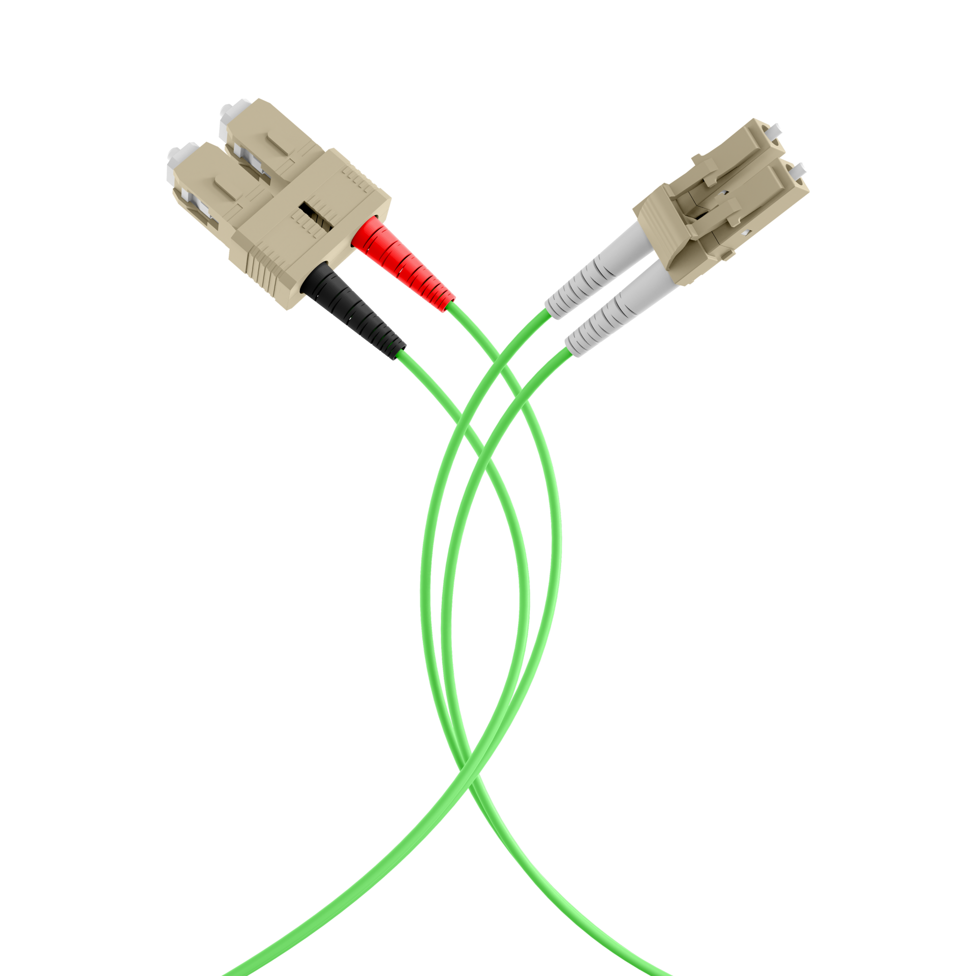 Duplex Patchkabel LC-SC OM5 0,5m LSZH 2mm limettengrün