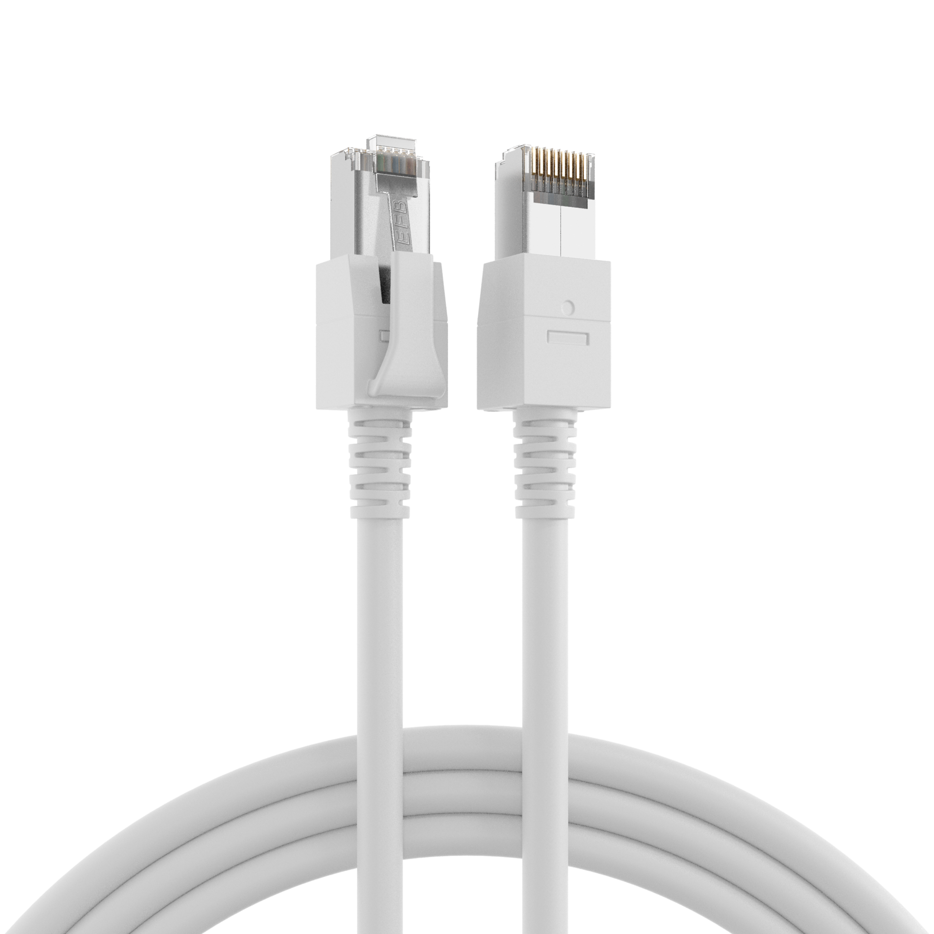 RJ45 Patchkabel Cat.6A S/FTP FRNC VC LED weiß 1m