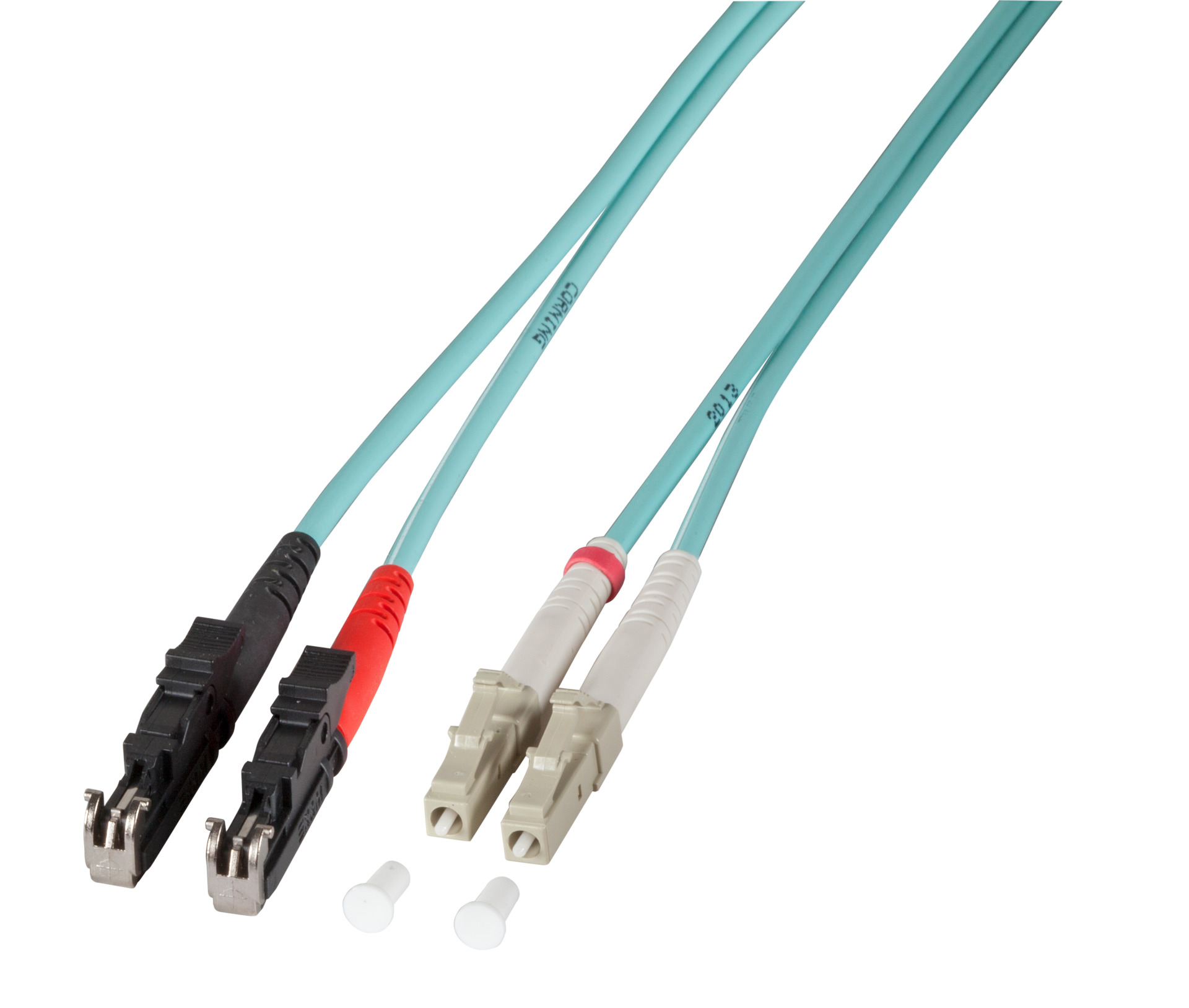 Duplex Jumper LC-E2000® 50/125µ, OM4, LSZH, erika violett, 2.0mm, 1m