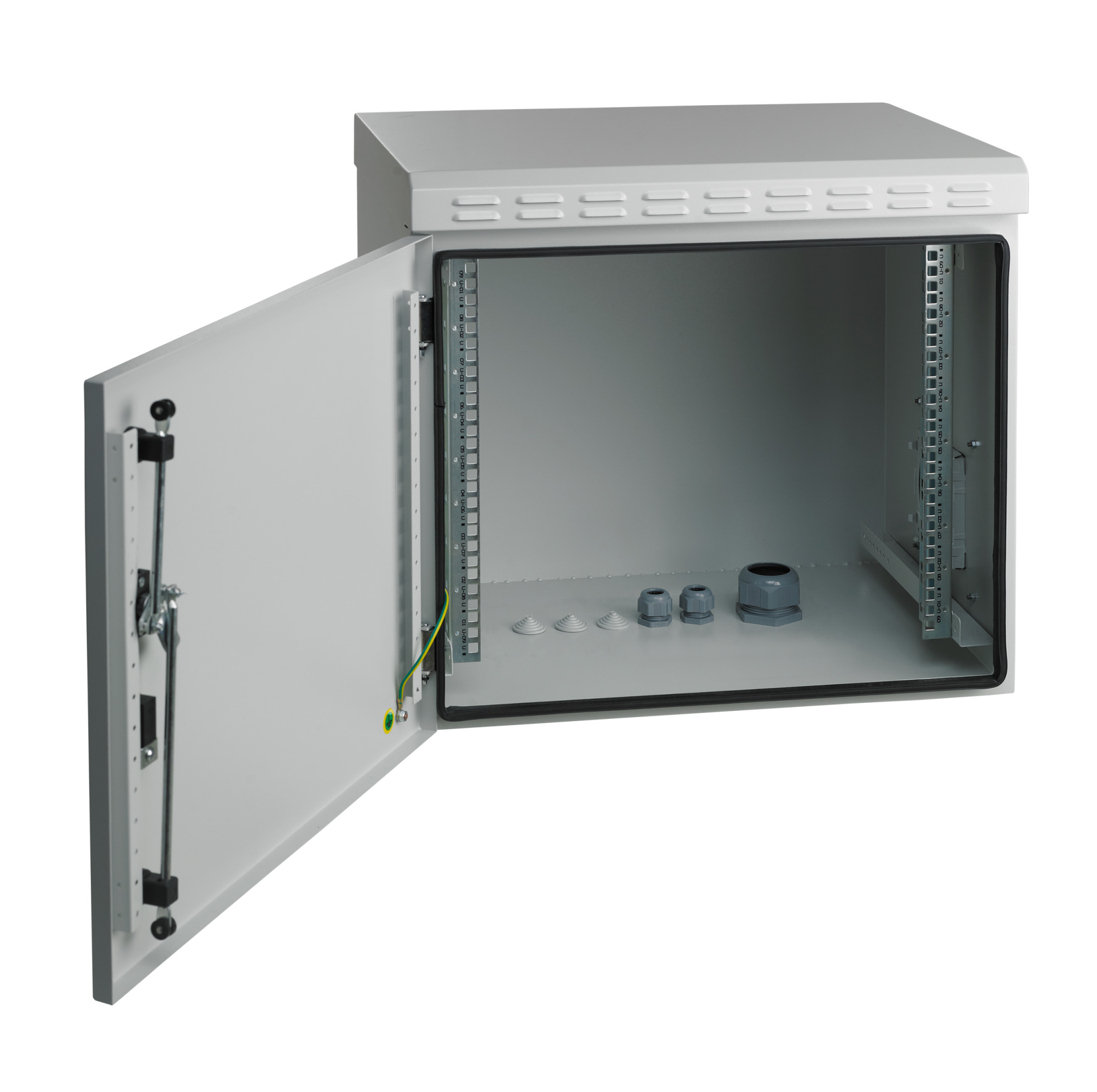 19" Wall Housing IP55, 20U, Steel Door, Depth 600 mm, RAL7035