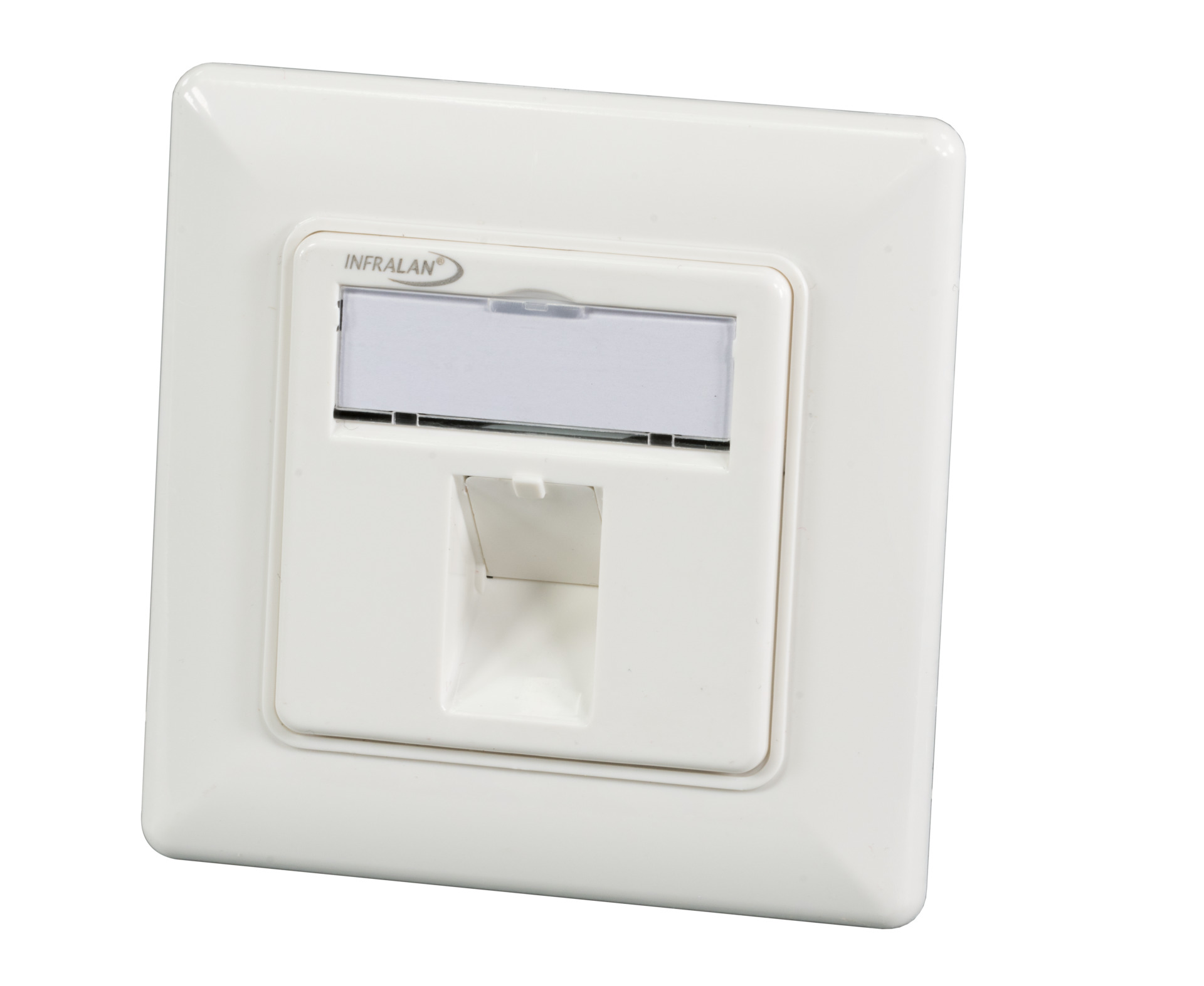 INFRALAN® 1-Port Rahmenset, RAL9010, für alle INFRALAN® Keystone Module