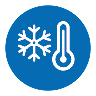 Icon with snowflake and thermometer – symbol for reliable cooling and optimal temperature management in network cabinets from EFB-Elektronik
