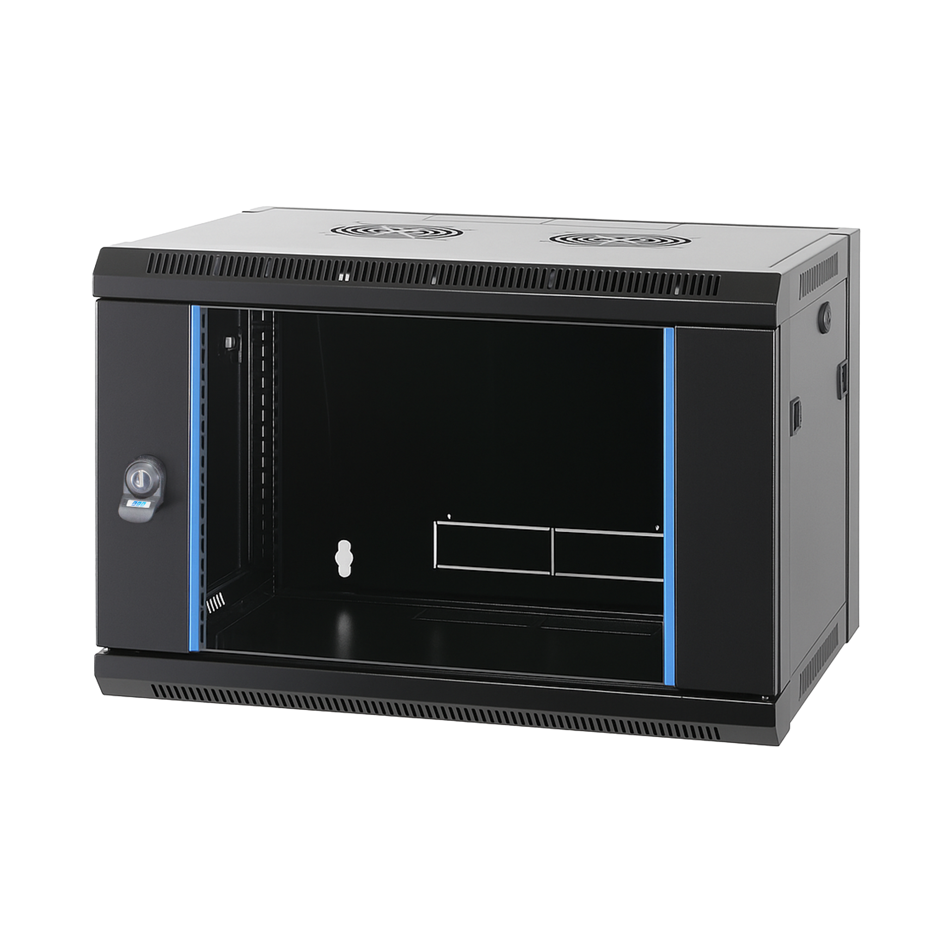 19" Wandgehäuse Flat Pack 15HE, Tiefe 450 mm, RAL9005