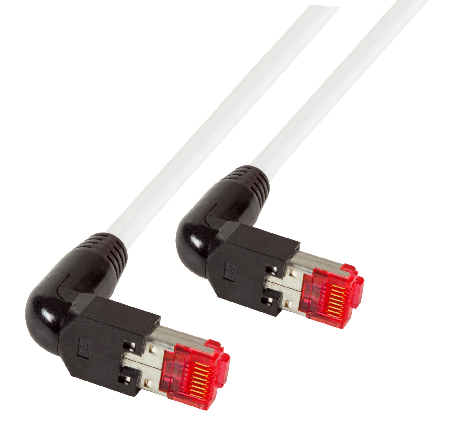 RJ45 Patchkabel S/FTP, Cat.6A, 2x TM21 90°, UC900, 1m, weiß