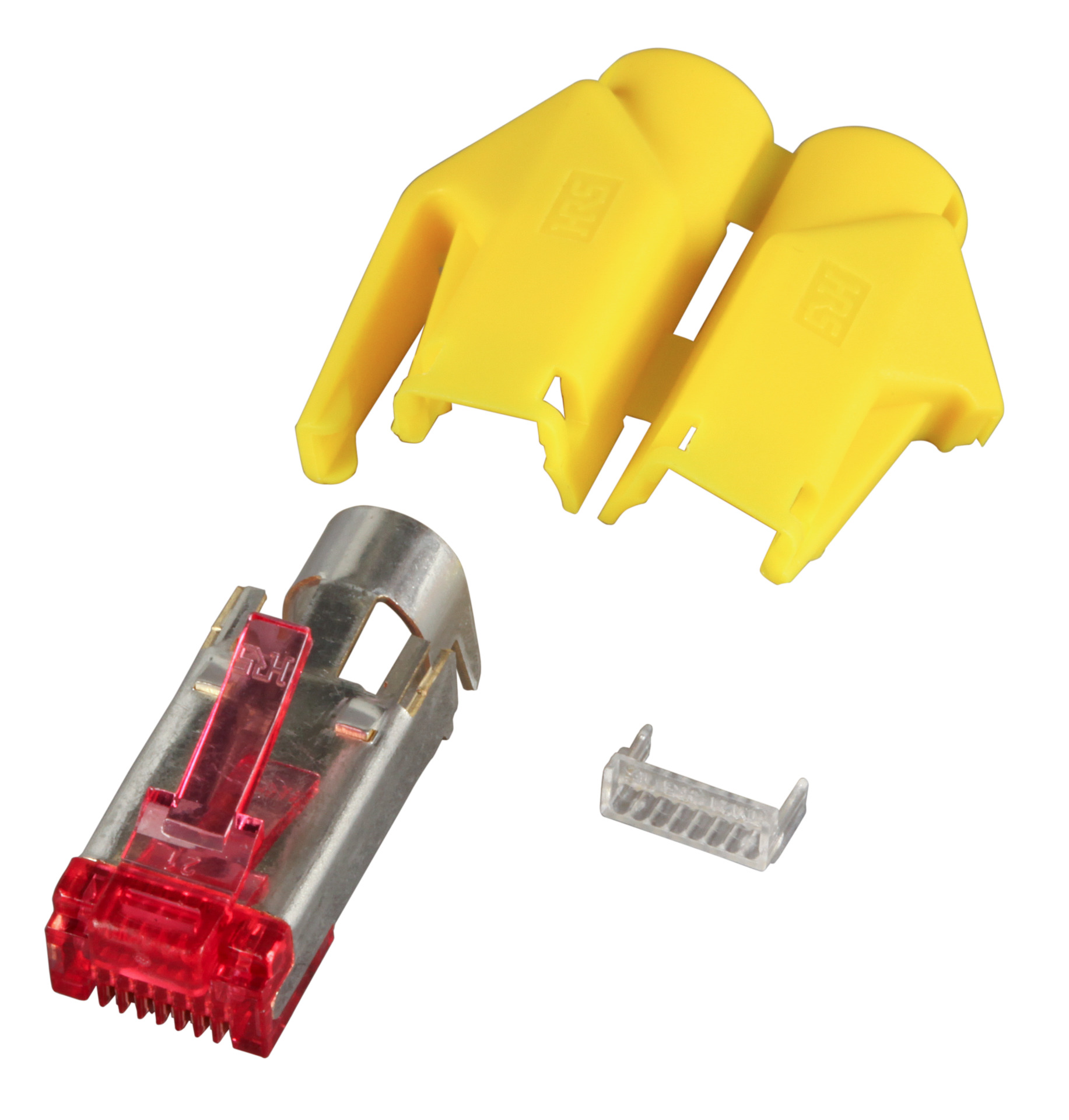 RJ45-Hirose Connector TM21 yellow, 1 pcs., 3 Elements, Cat.6