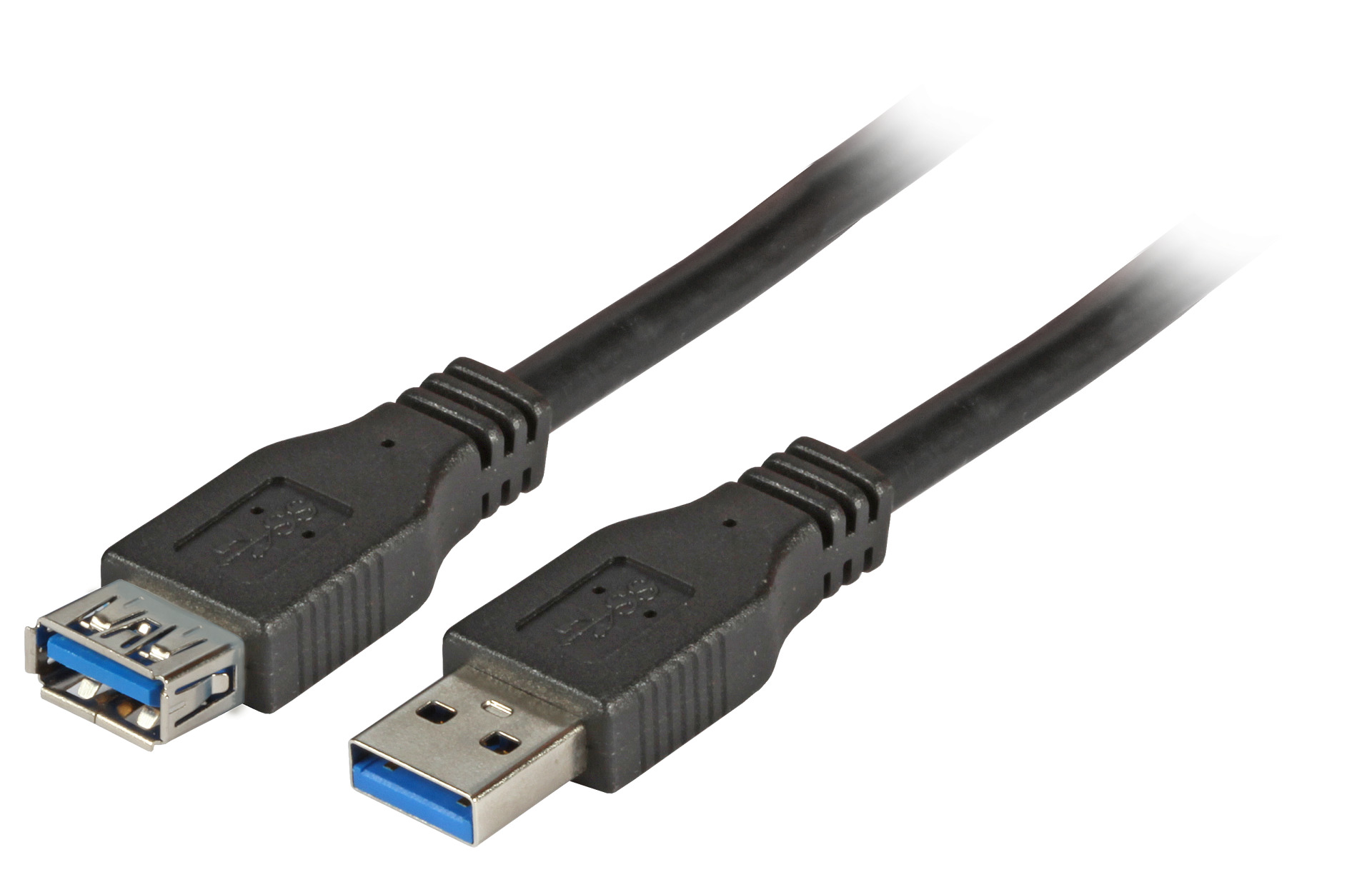 USB3.0 Connection Cable A-A, M-F, 3.0m, black, Classic